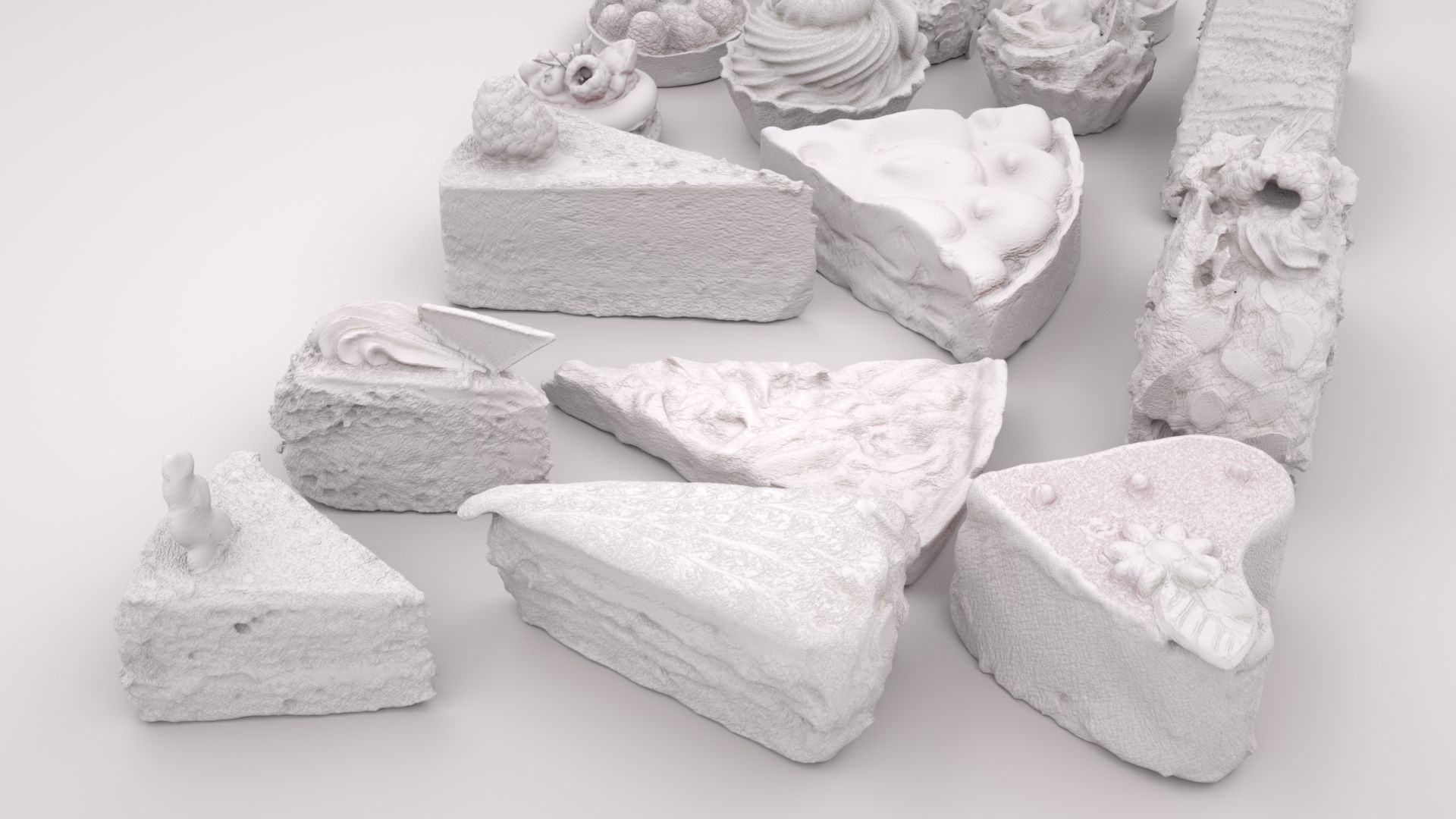 Cake dessert 19 items collection 3D model_11