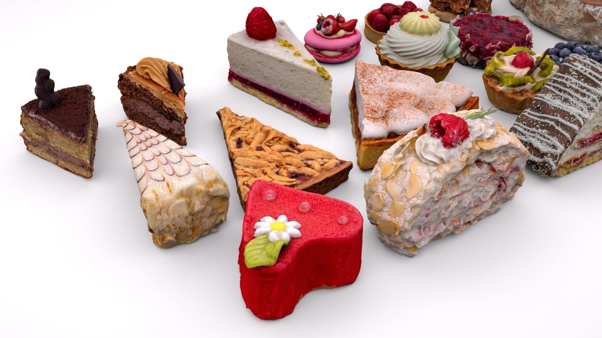 Cake dessert 19 items collection 3D model_5