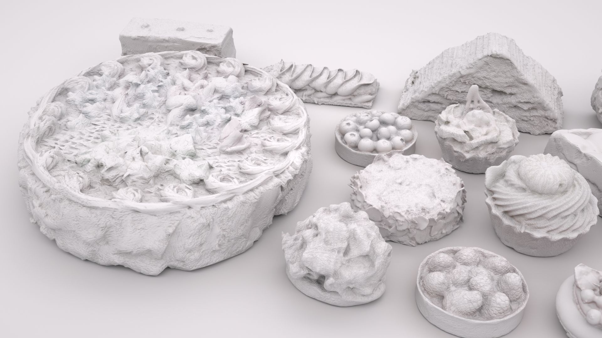 Cake dessert 19 items collection 3D model_12