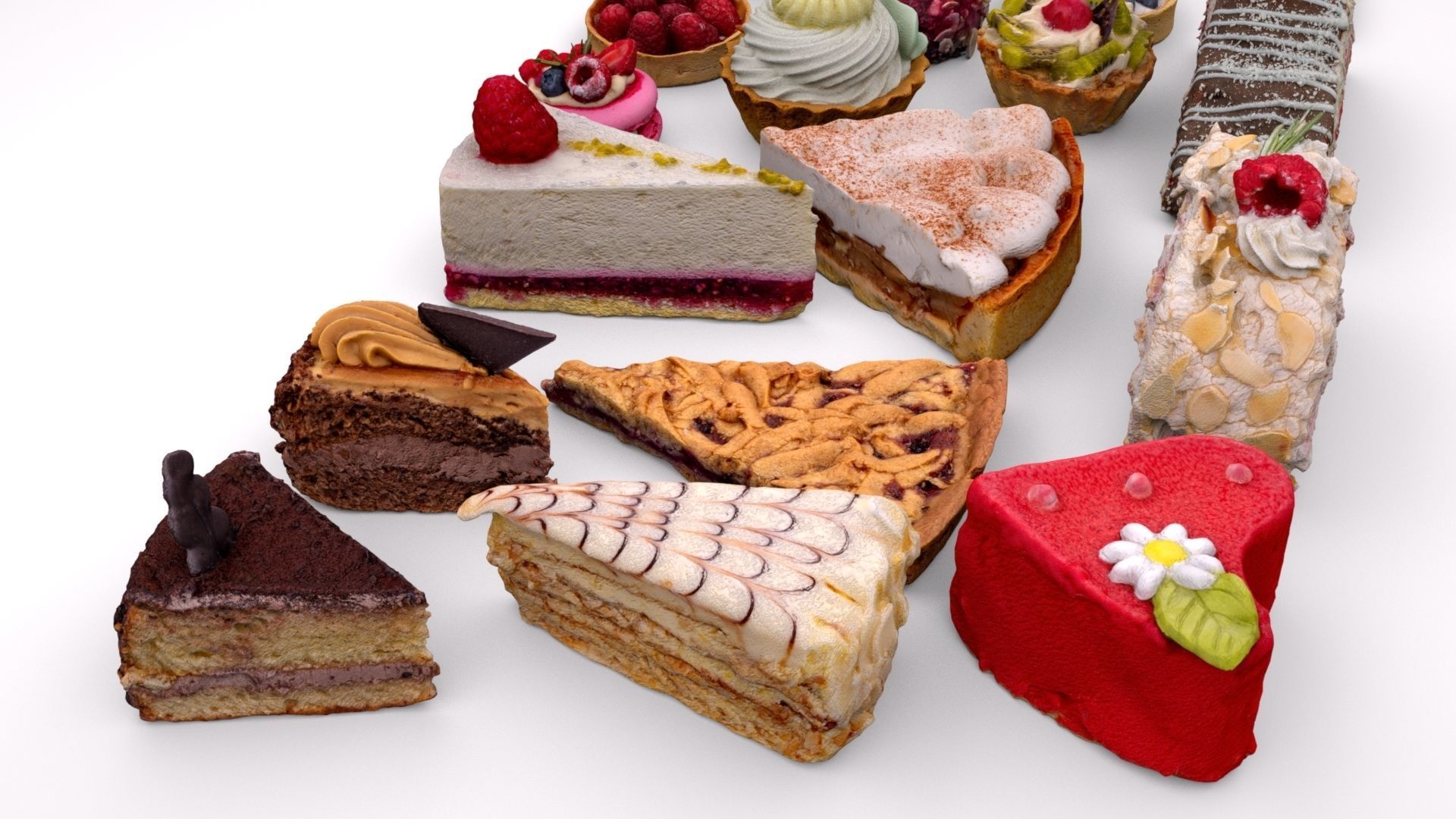 Cake dessert 19 items collection 3D model_10