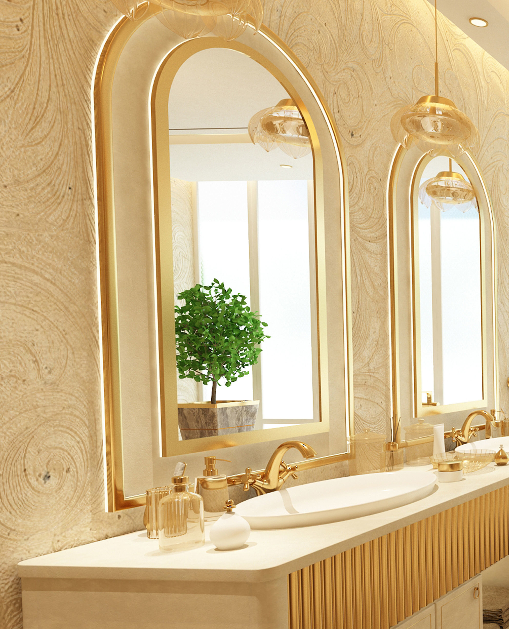 Luxury Elegant Bathroom Interior Design 3D model_16