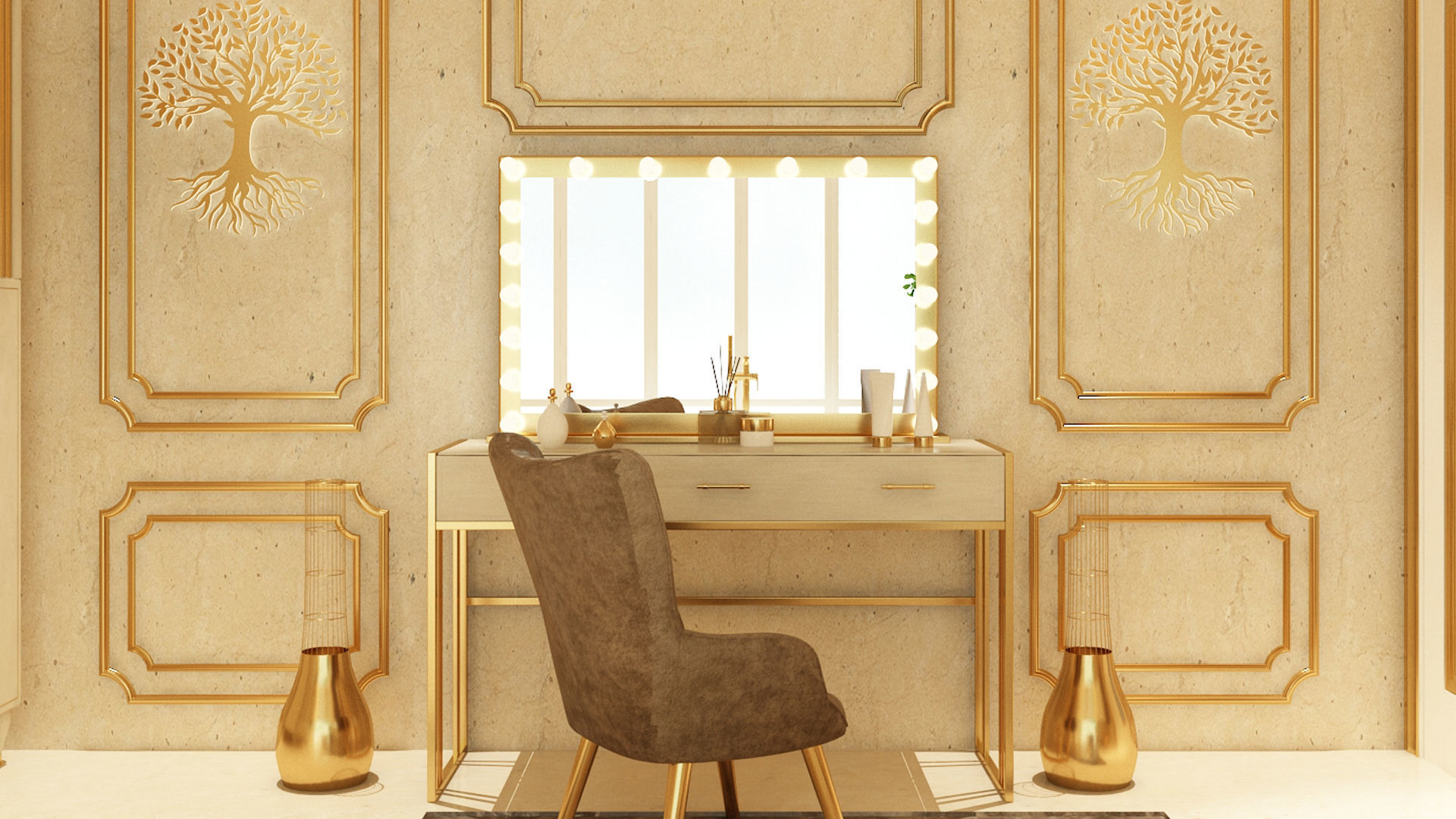 Luxury Elegant Bathroom Interior Design 3D model_11