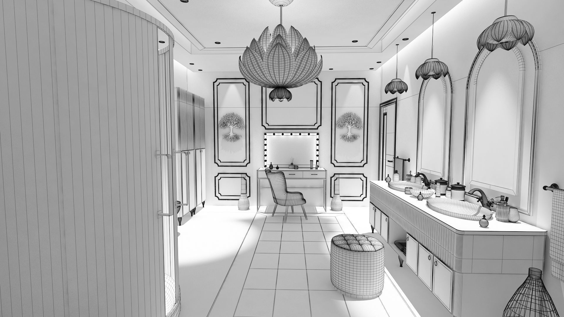 Luxury Elegant Bathroom Interior Design 3D model_18