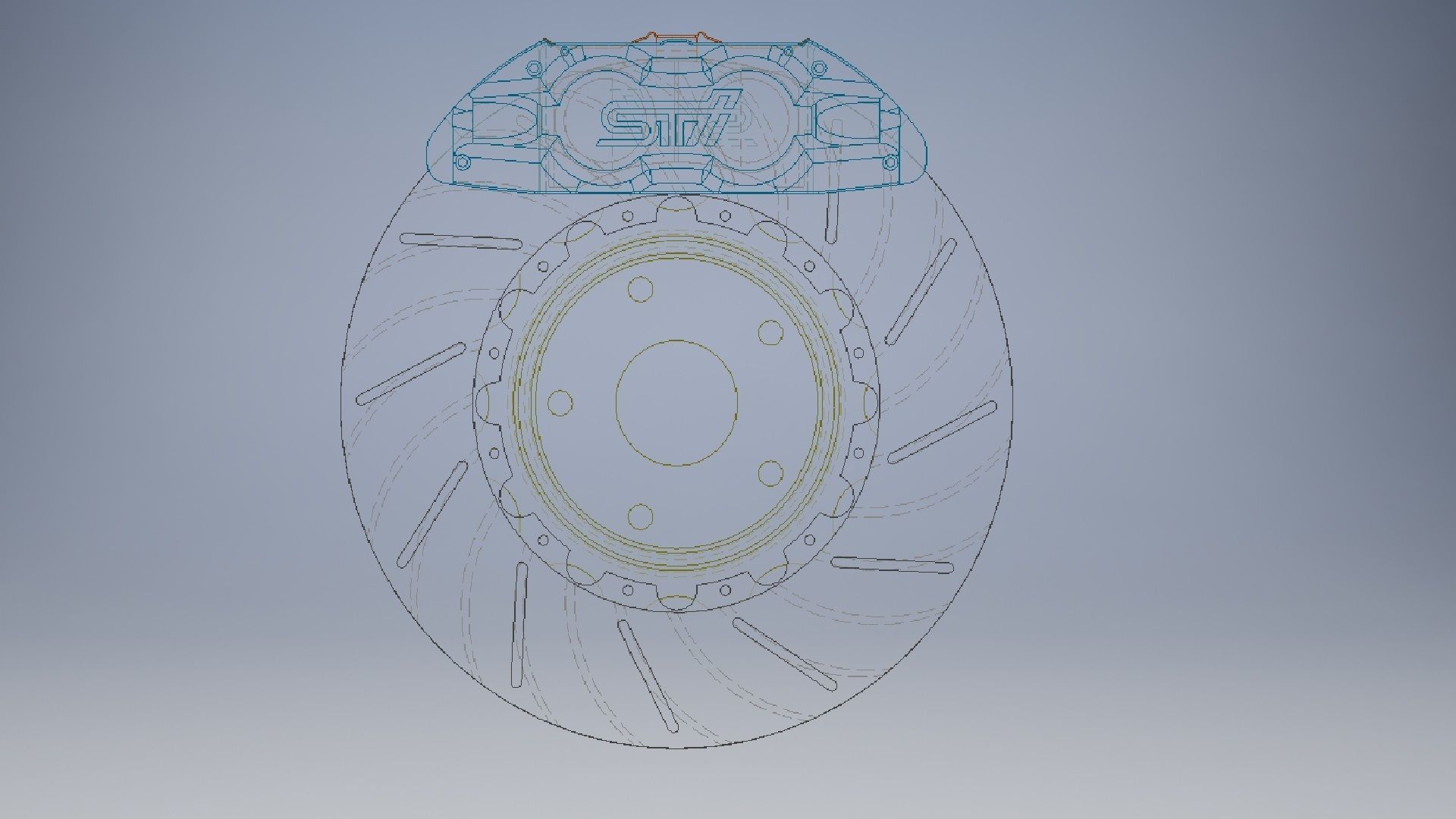 Car Brake Discs Front 3d 3D model_11