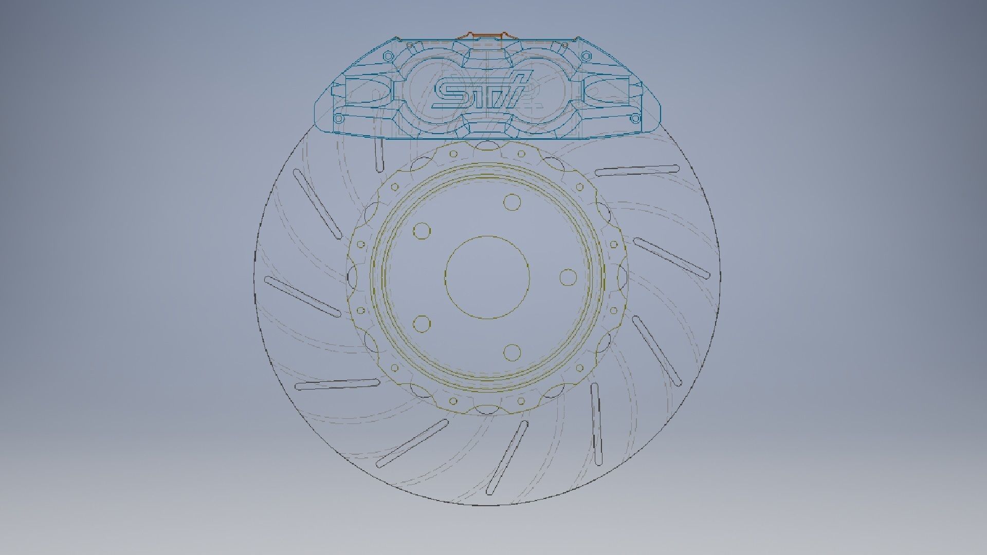 Car Brake Discs Front 3d 3D model_12