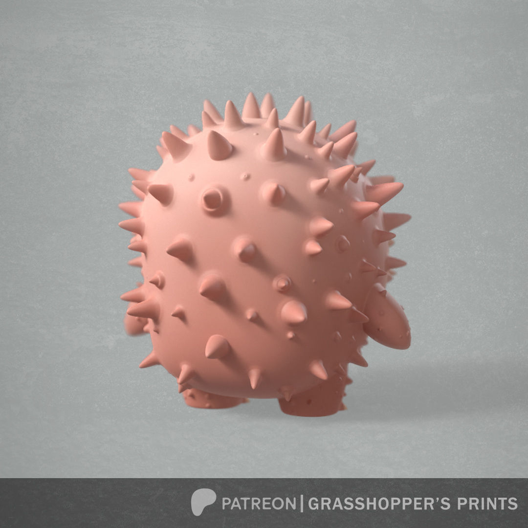 Grumpy Hedgehog aka Spikie 3D print model_1