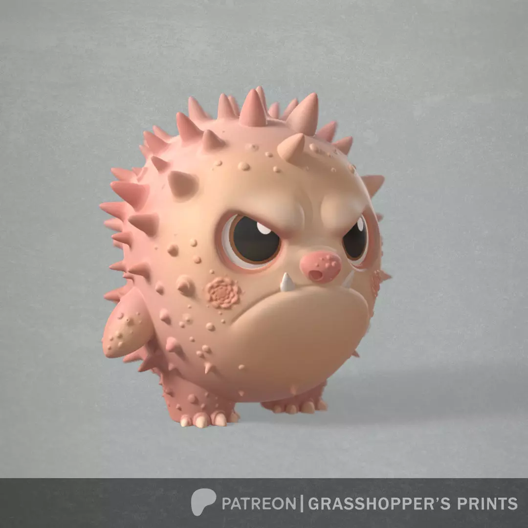 Grumpy Hedgehog aka Spikie 3D print model_0
