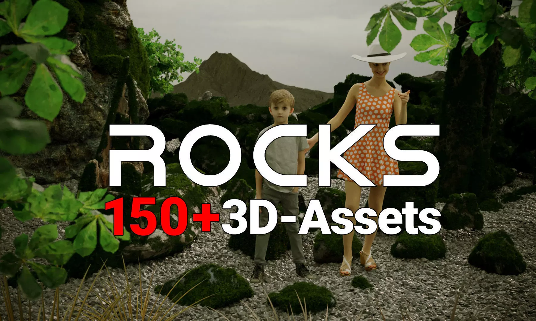 Massive Pebble and Boulder and Sharp Rock Set 3D Model Collection_0
