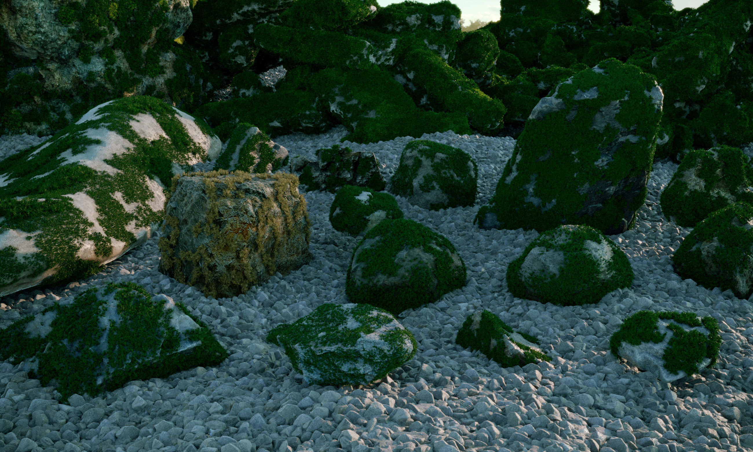 Massive Pebble and Boulder and Sharp Rock Set 3D Model Collection_65