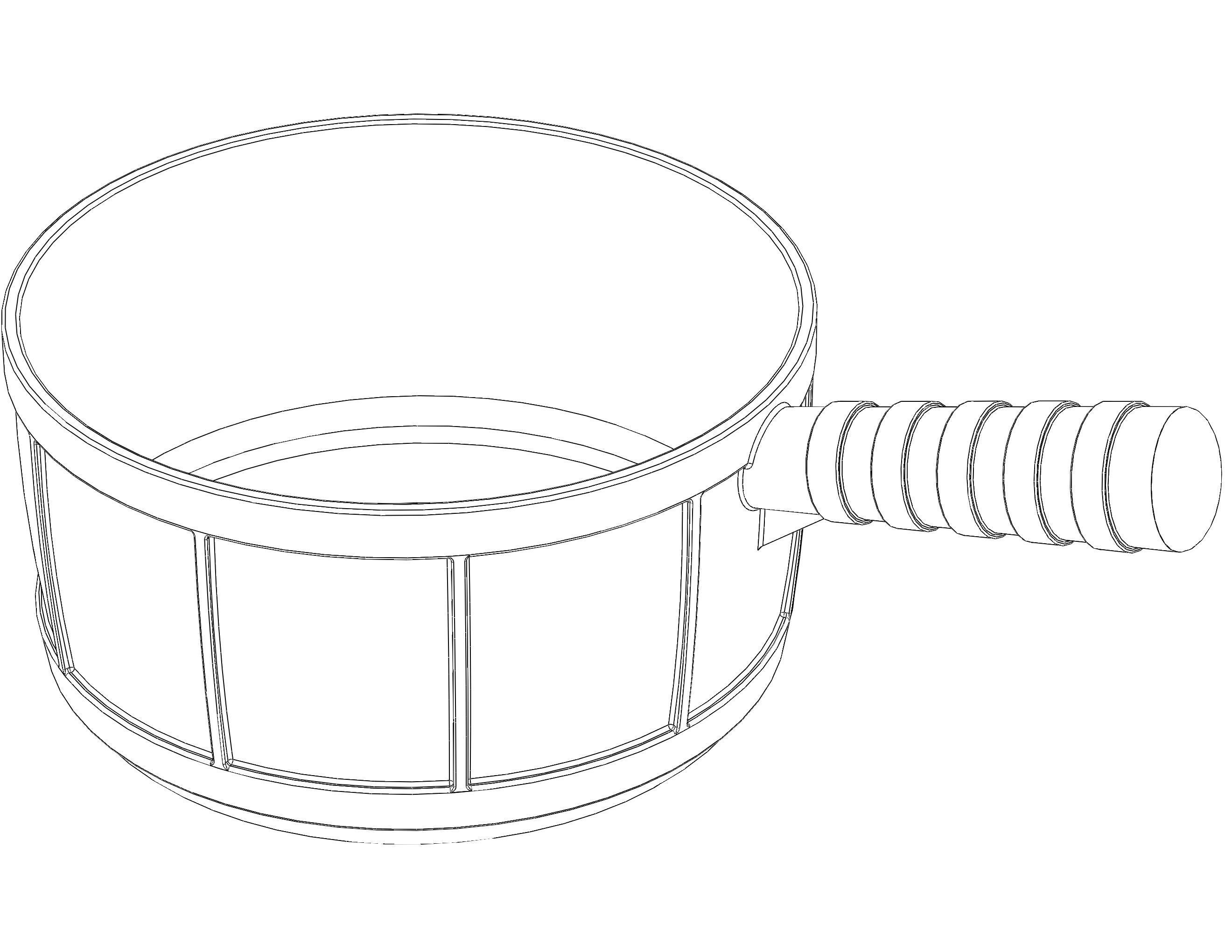 Plastic Round Dipper 1L 3D print model_10