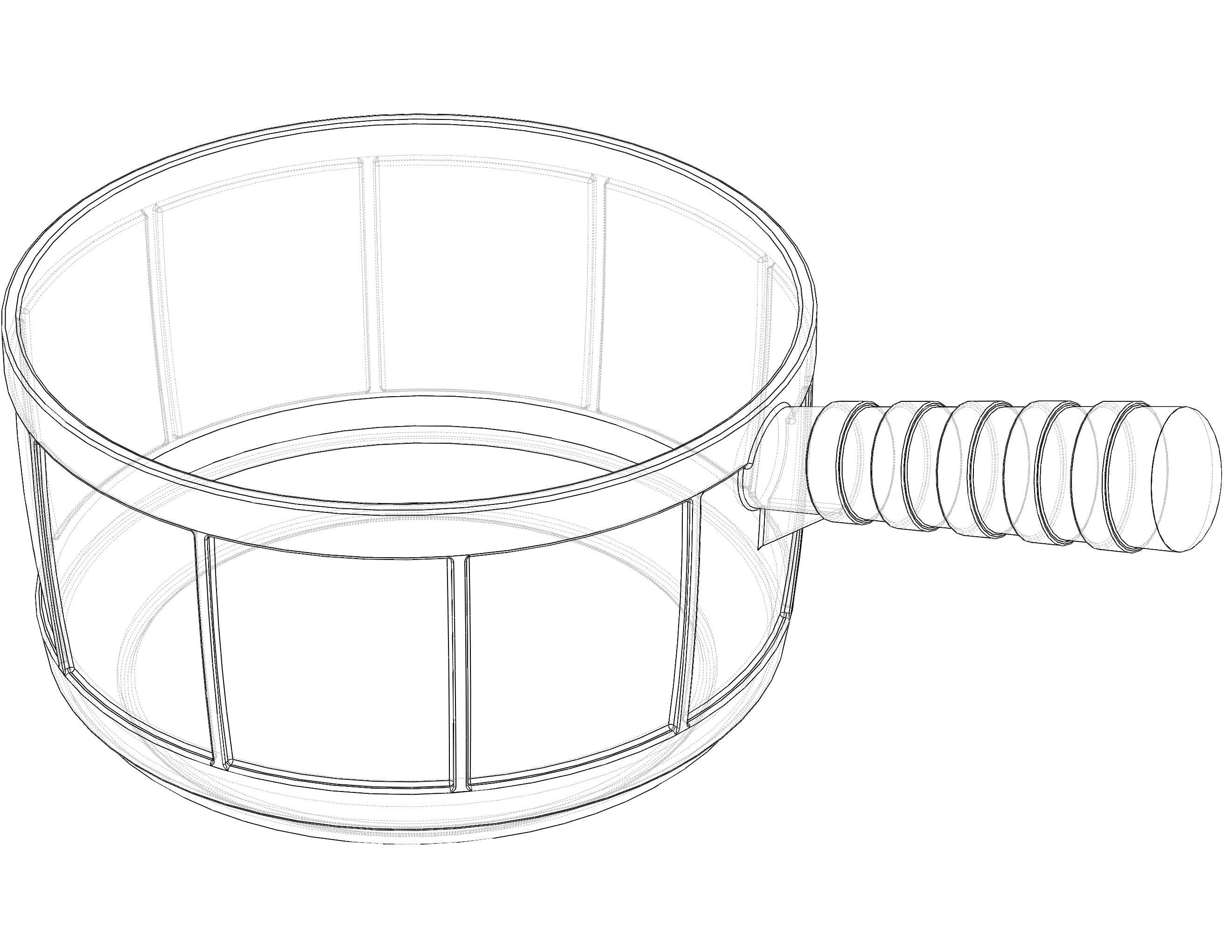 Plastic Round Dipper 1L 3D print model_11