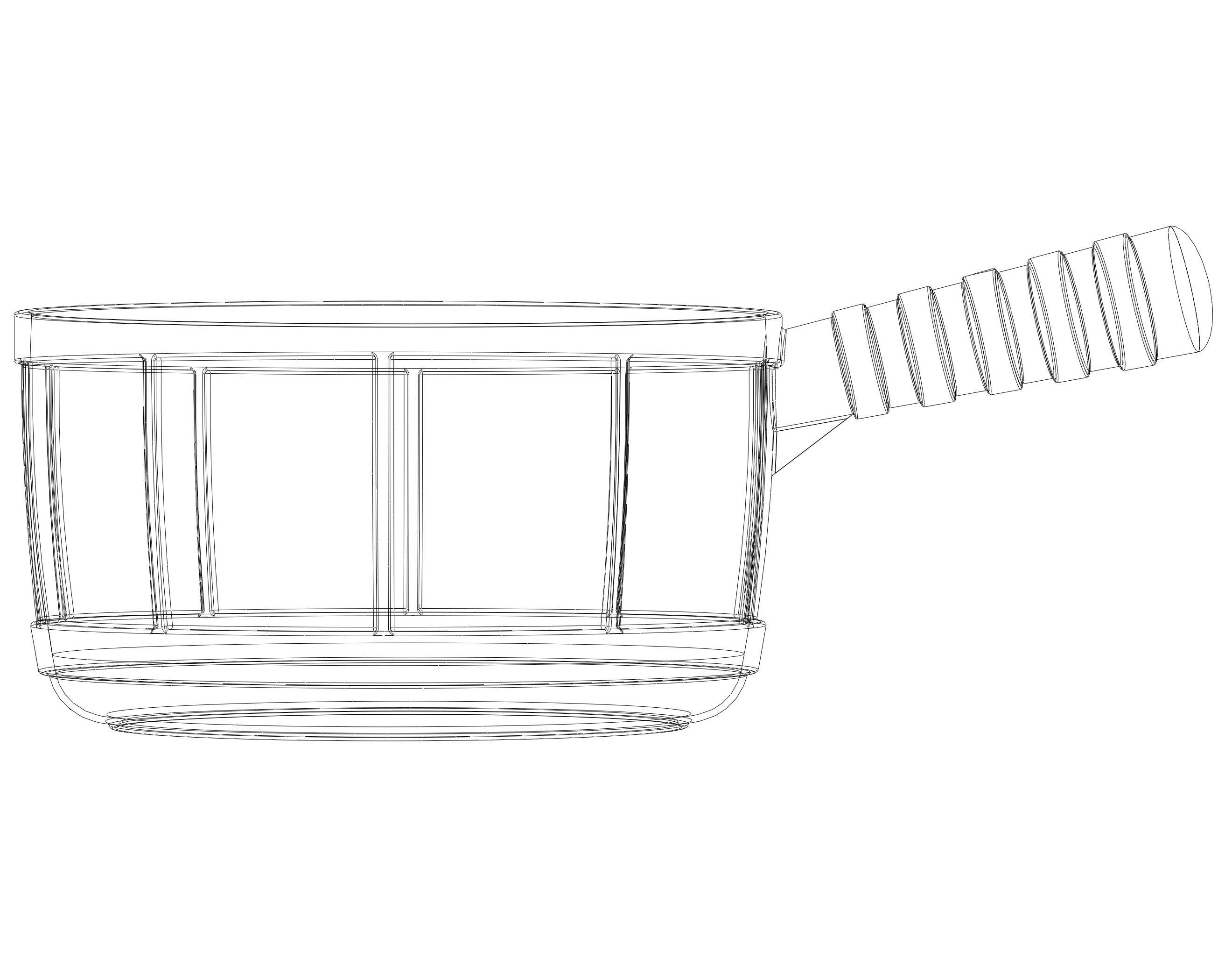 Plastic Round Dipper 1L 3D print model_24