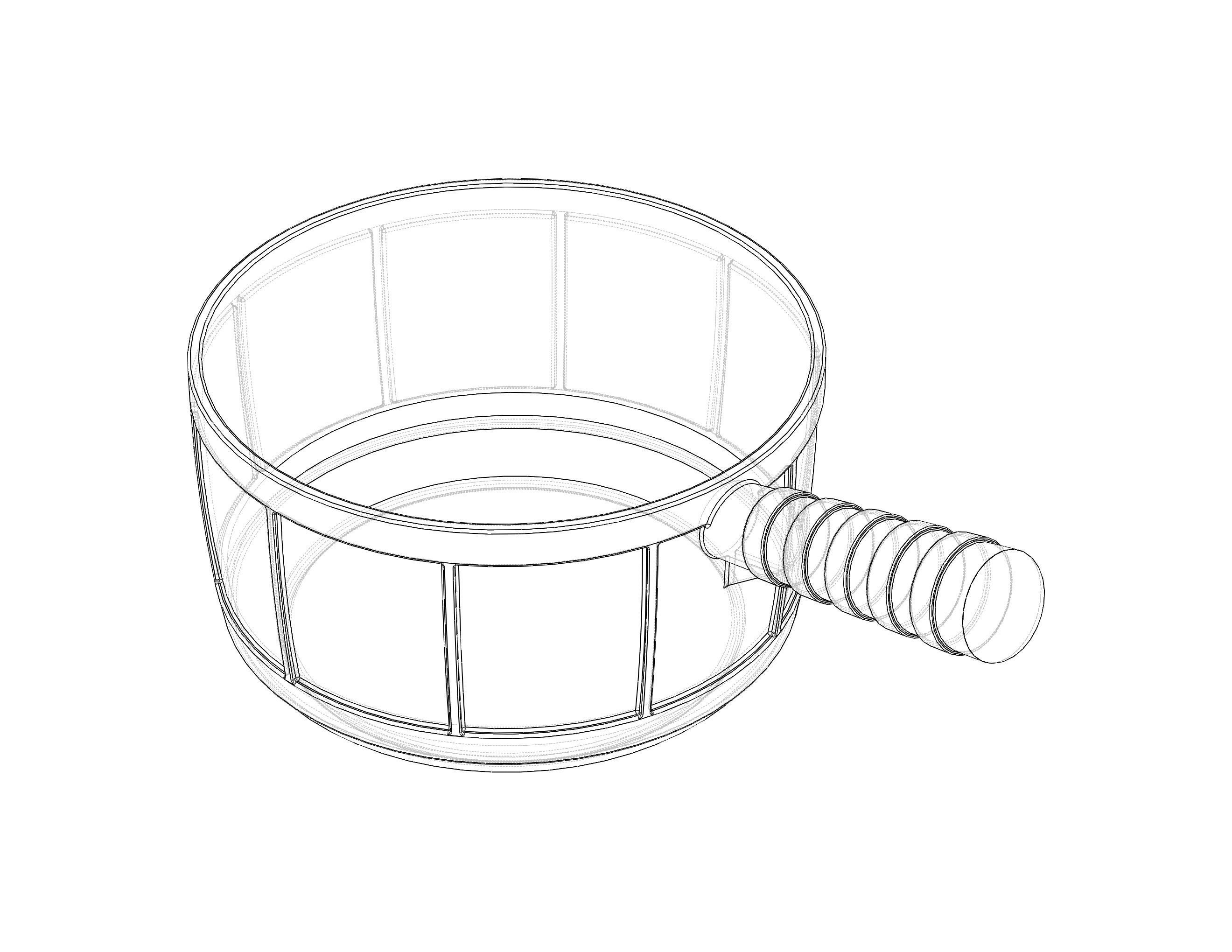 Plastic Round Dipper 1L 3D print model_7