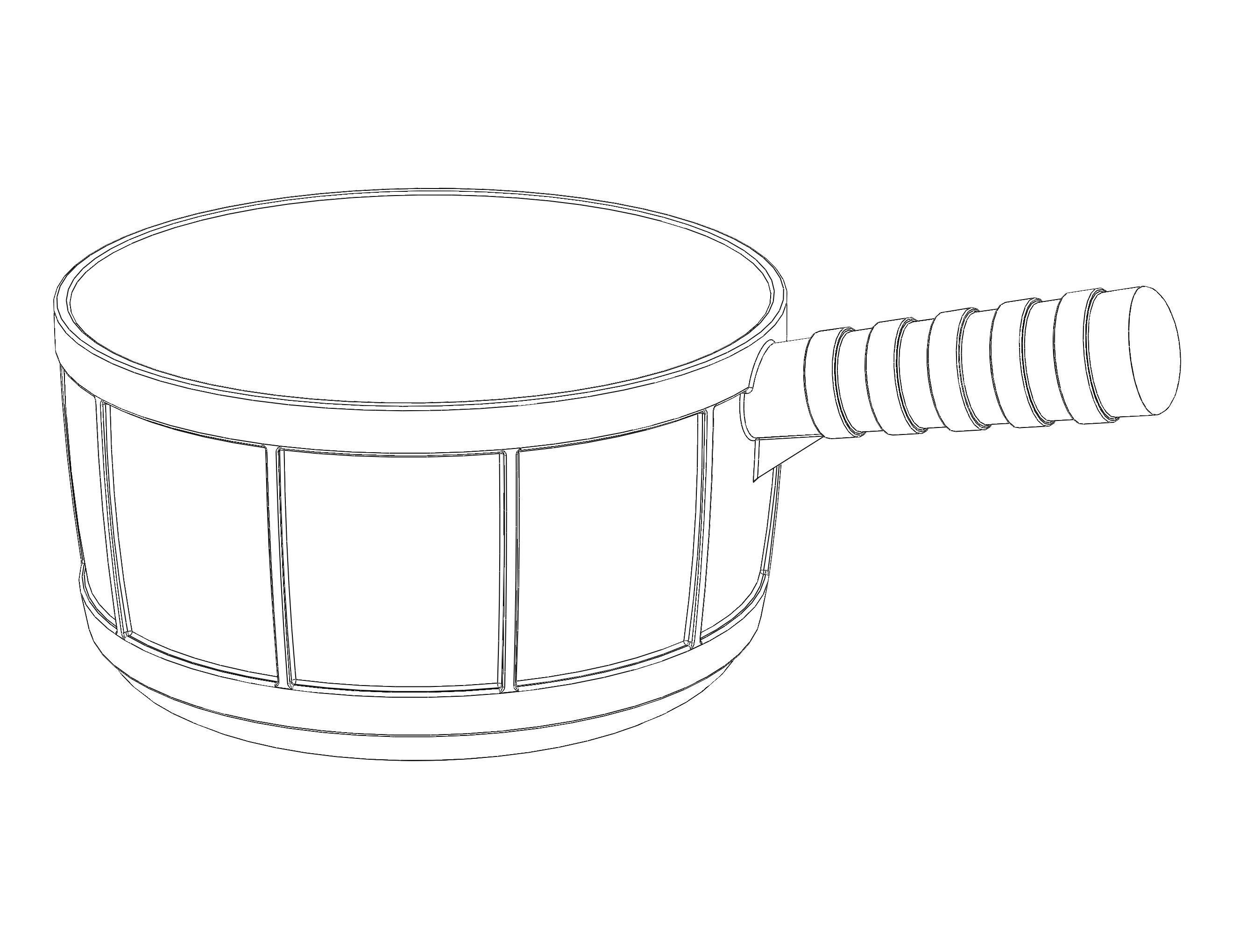 Plastic Round Dipper 1L 3D print model_2