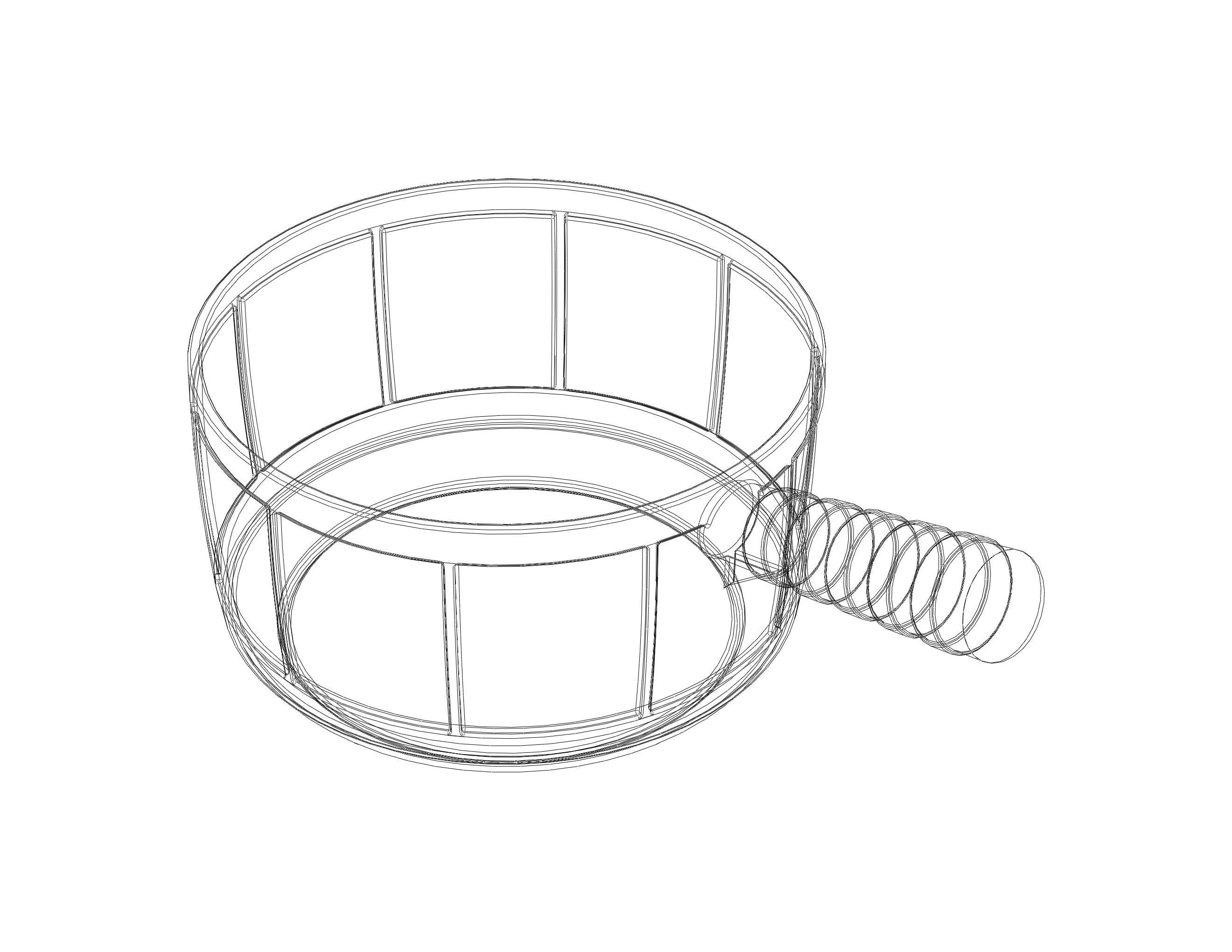 Plastic Round Dipper 1L 3D print model_8