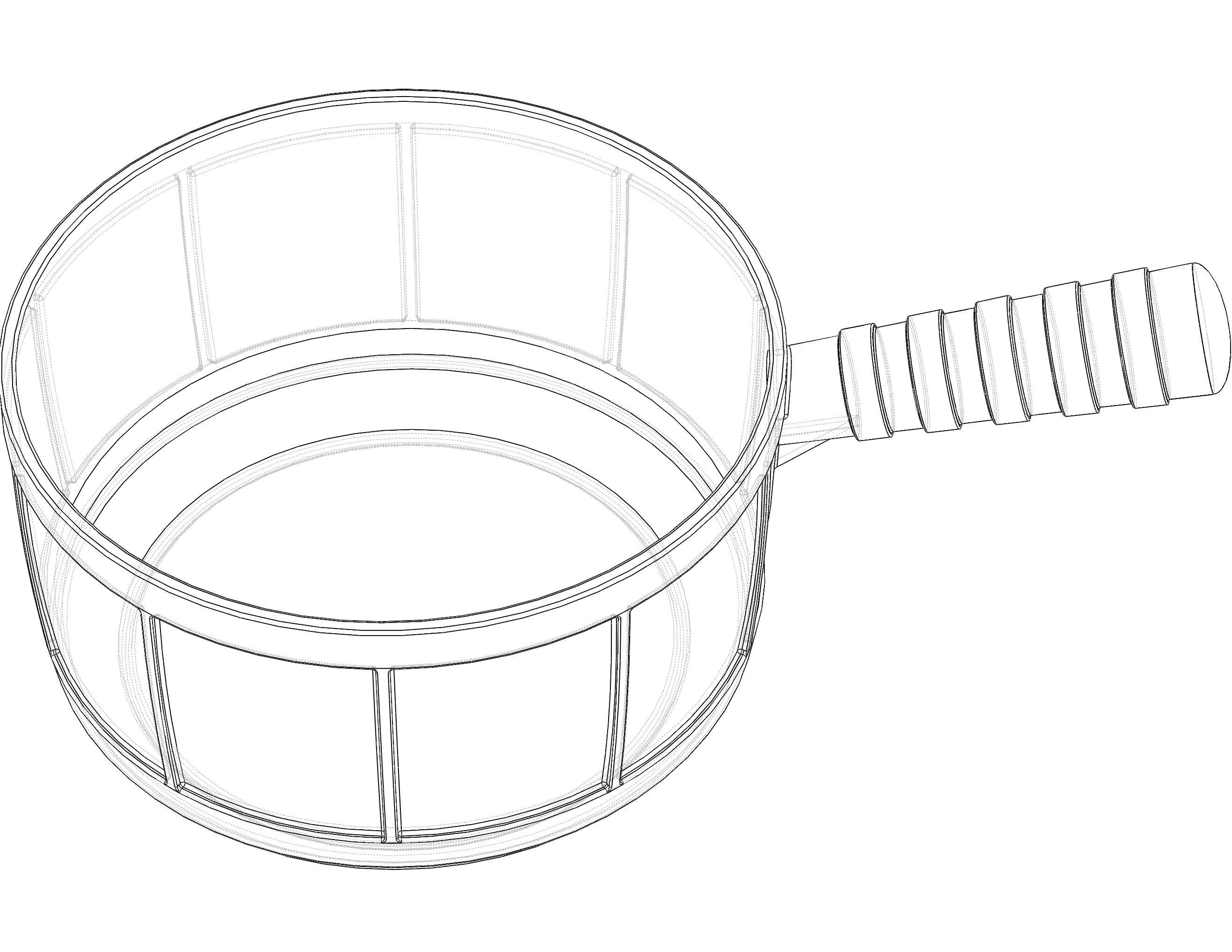 Plastic Round Dipper 1L 3D print model_19