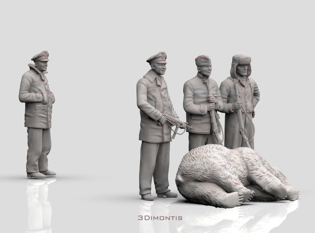 GERMAN sailors and polar bear 3D print model_2