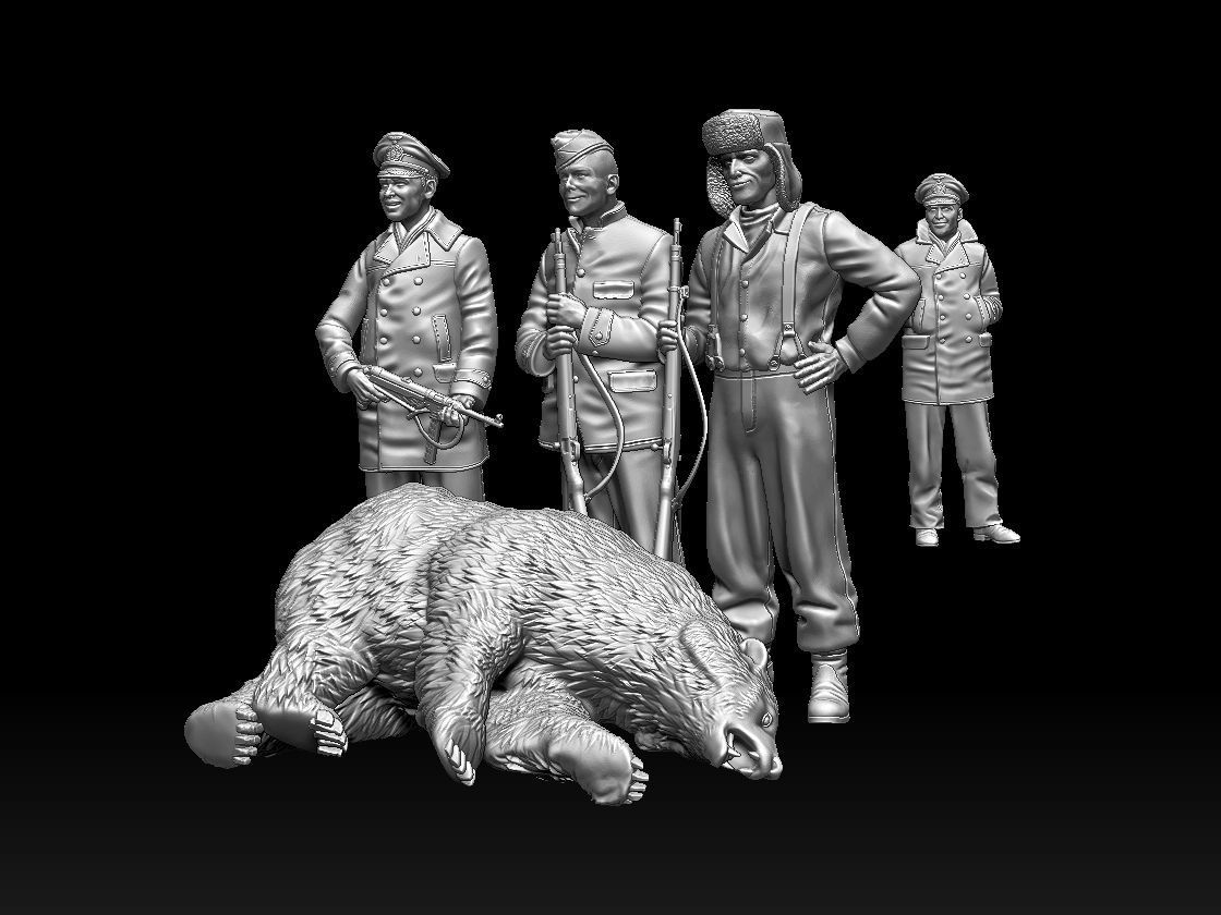 GERMAN sailors and polar bear 3D print model_7