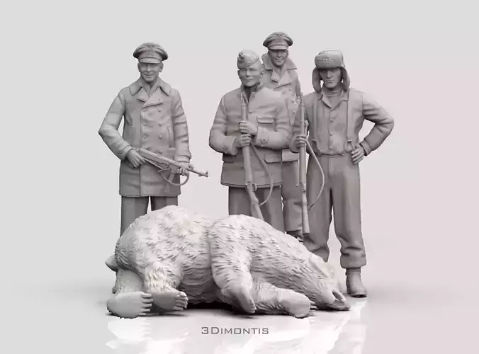 GERMAN sailors and polar bear