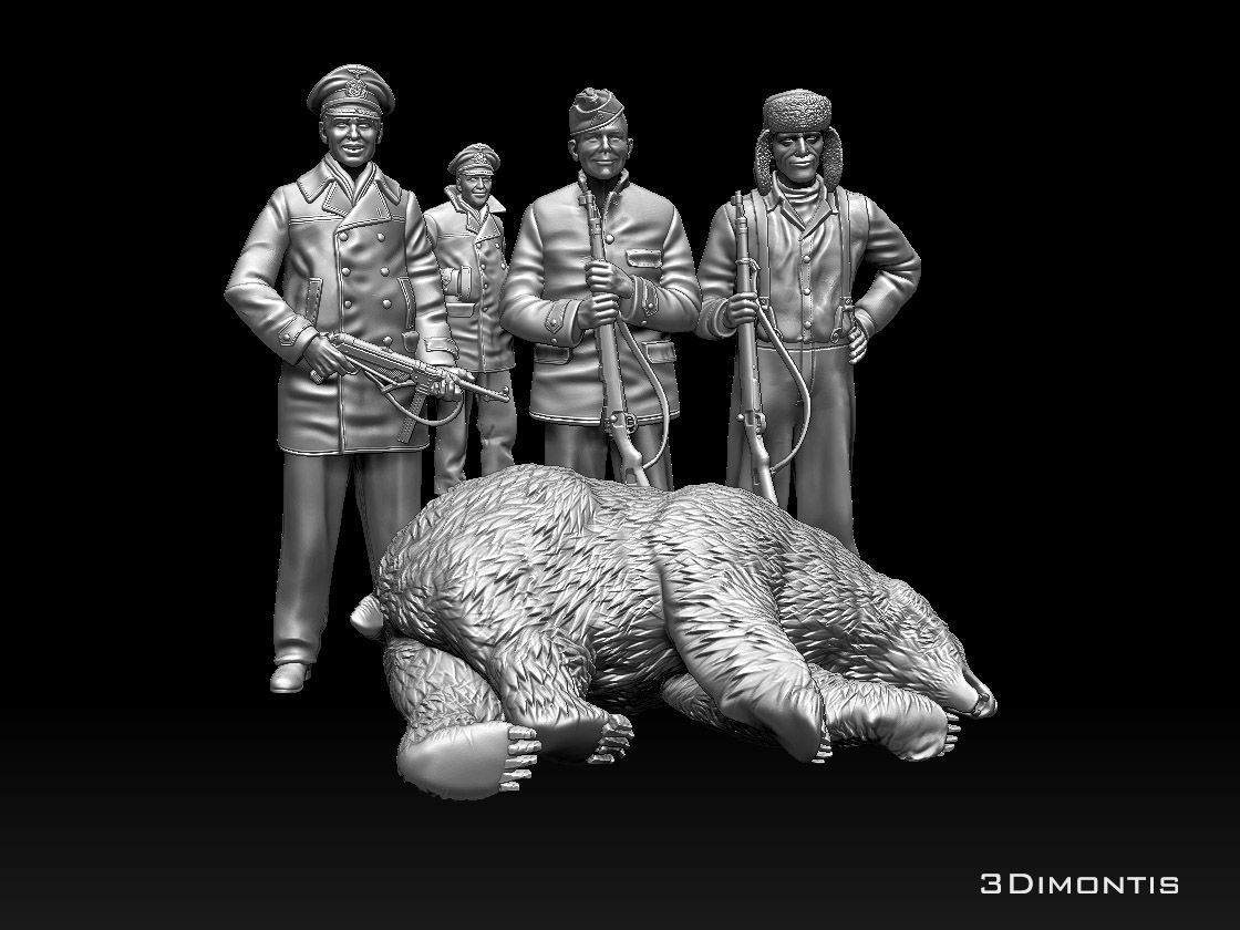 GERMAN sailors and polar bear 3D print model_1