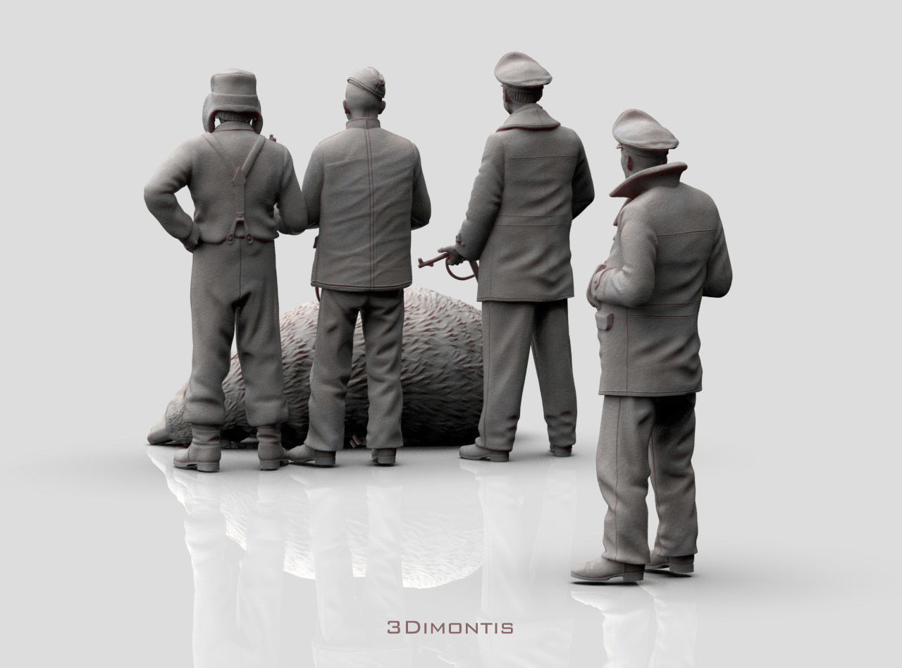 GERMAN sailors and polar bear 3D print model_4