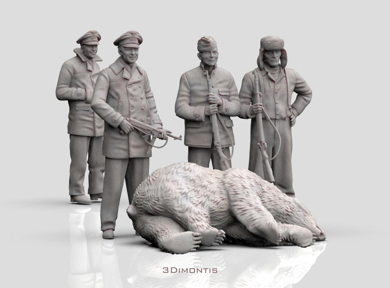 GERMAN sailors and polar bear 3D print model_3