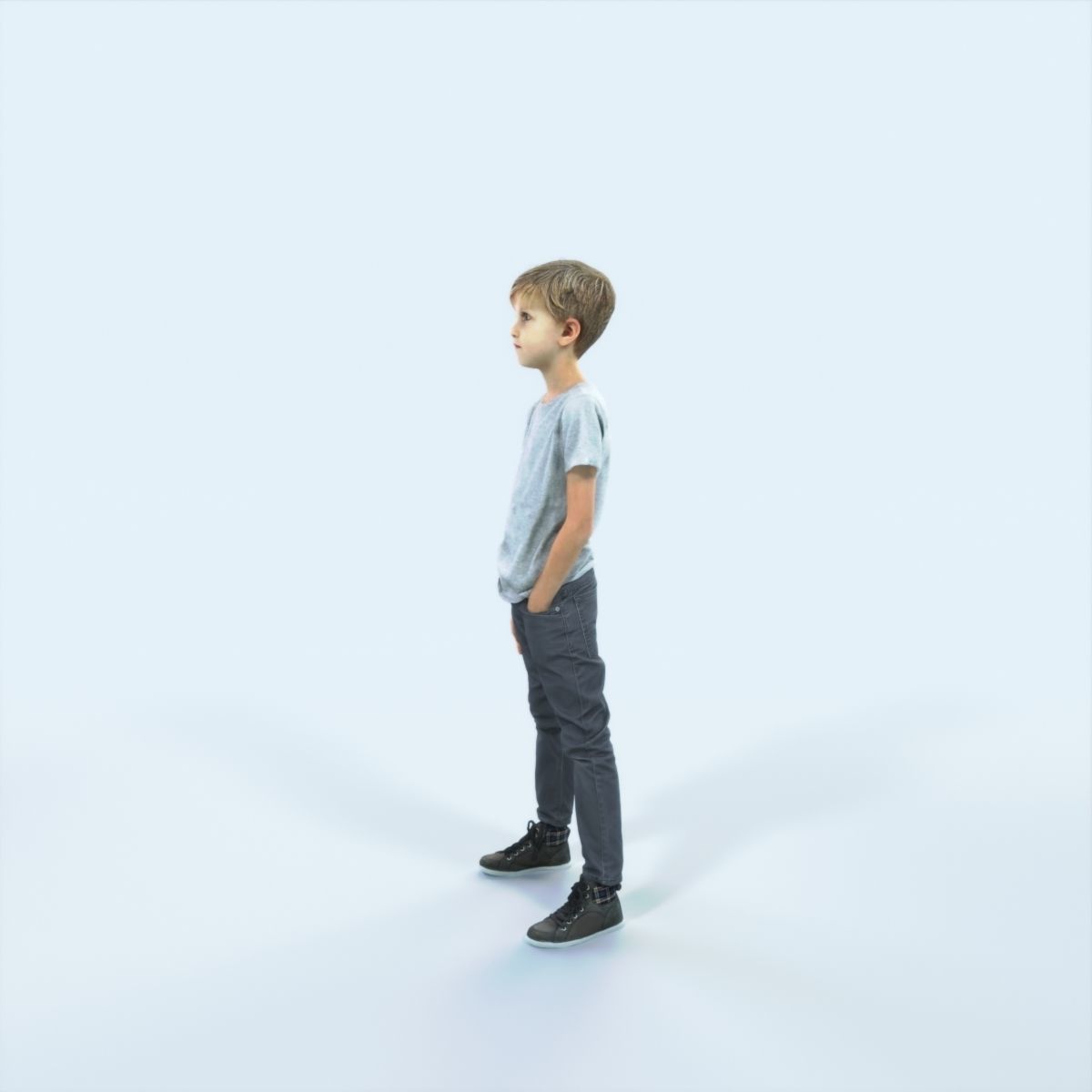 Animated Boy and Mossy Sharp Rocks 3D Model Collection_27