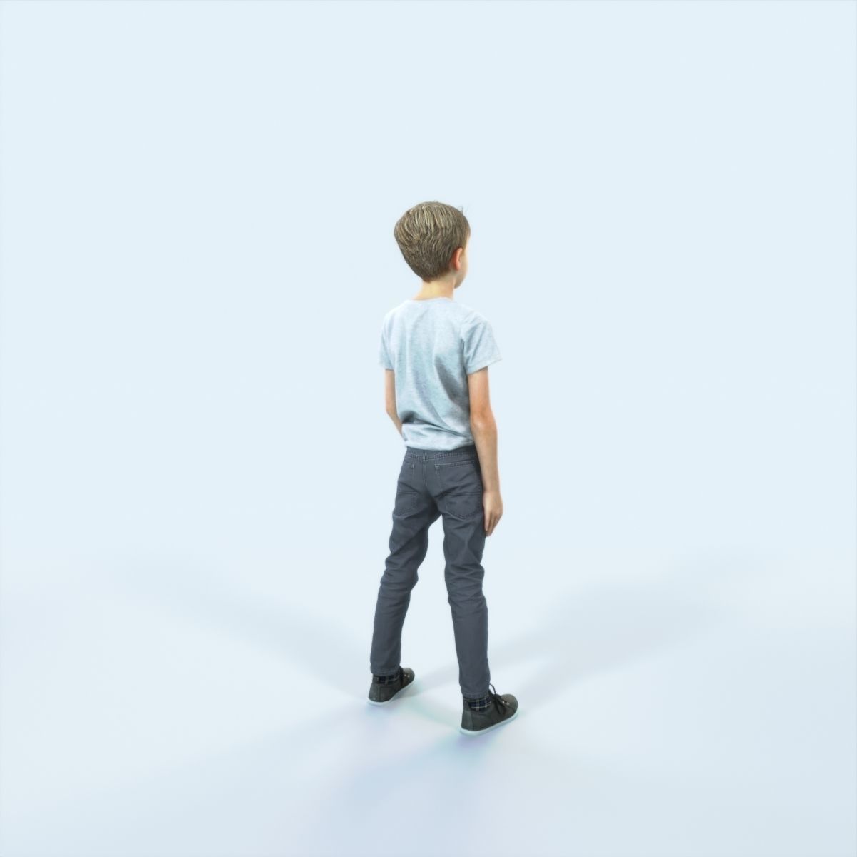 Animated Boy and Mossy Sharp Rocks 3D Model Collection_25
