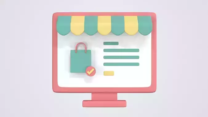Shopping Online Storefront 3D Icon