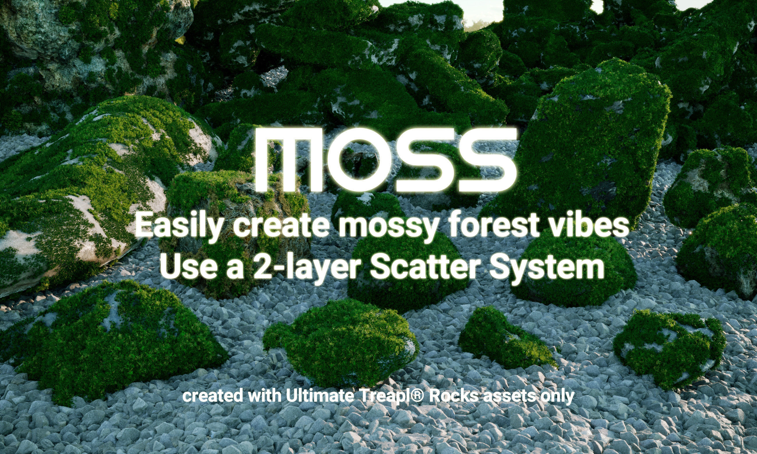 Boy and Big Sharp Moss Rocks 3D Model Collection_59