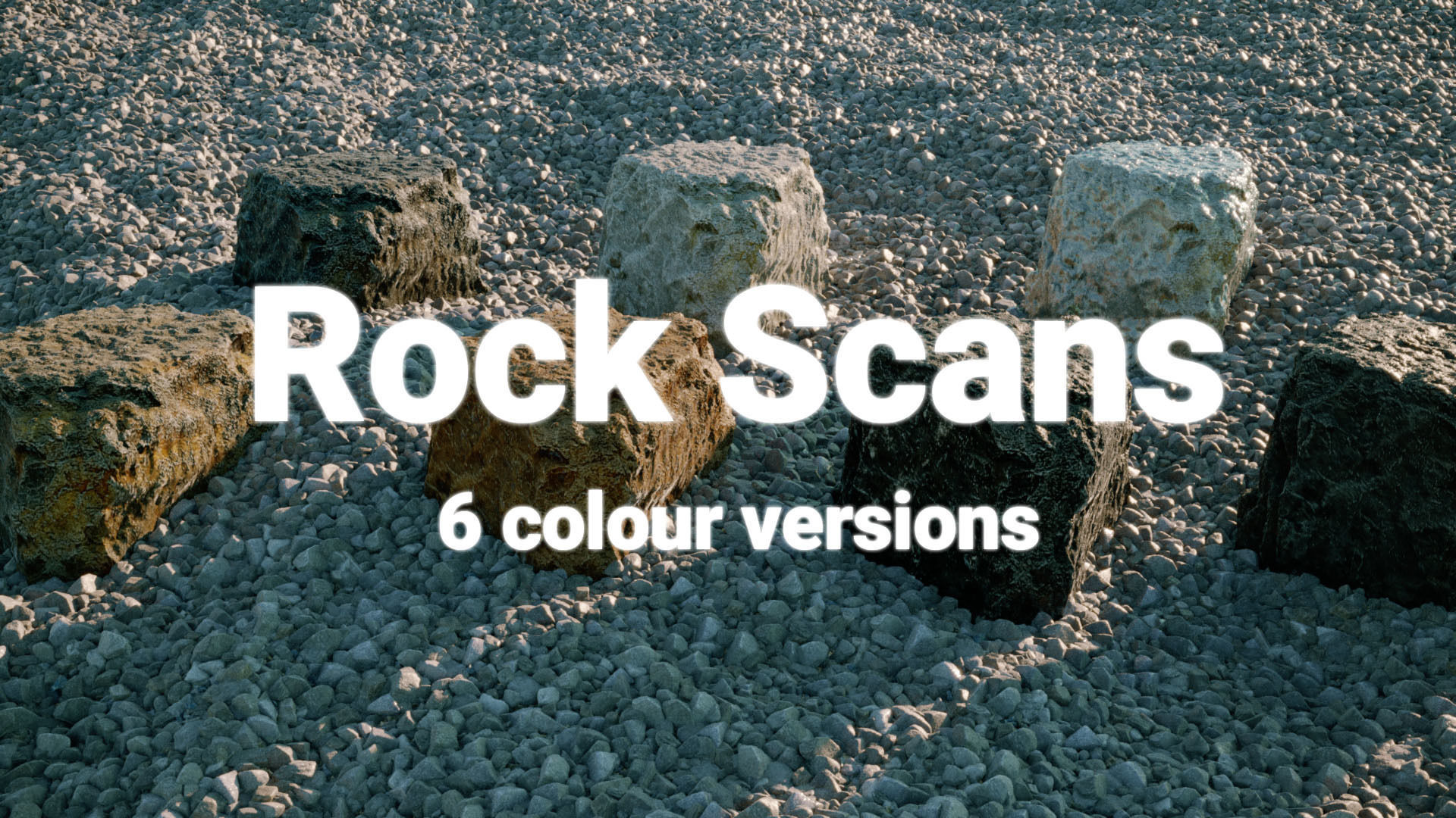 Boy and Big Sharp Moss Rocks 3D Model Collection_17