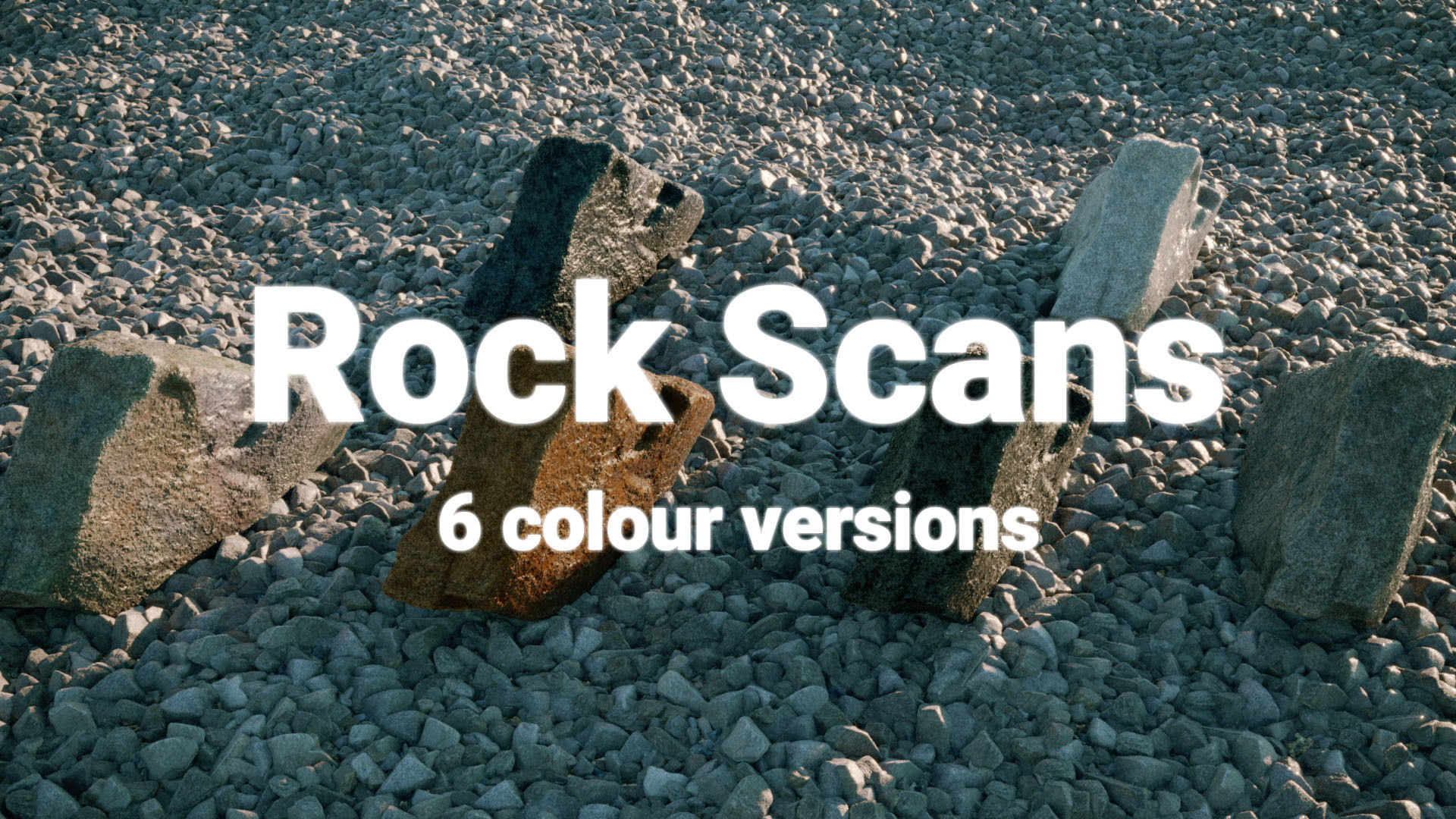 Boy and Big Sharp Moss Rocks 3D Model Collection_12