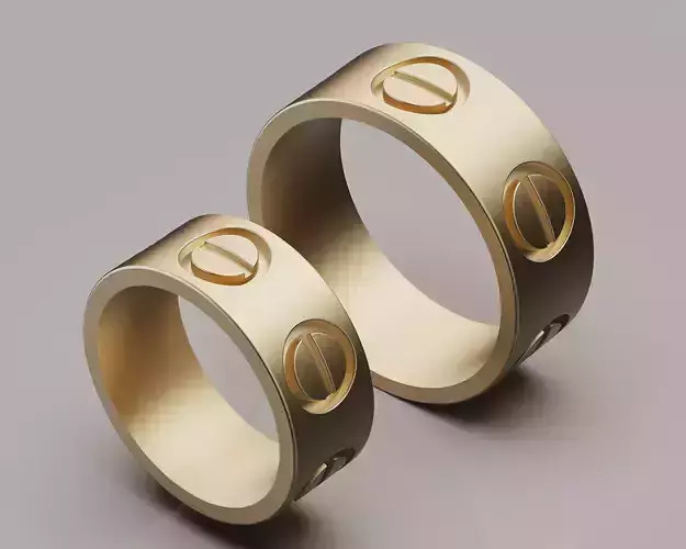 Lux set ring  gold jewelry printable 3D model