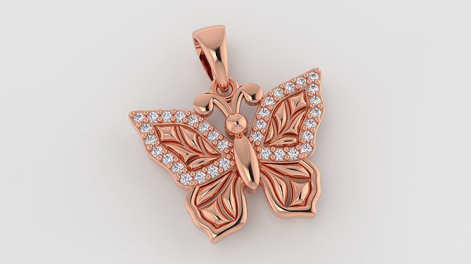 3dm and stl butterfly pendant printable jewelry model 3D print model