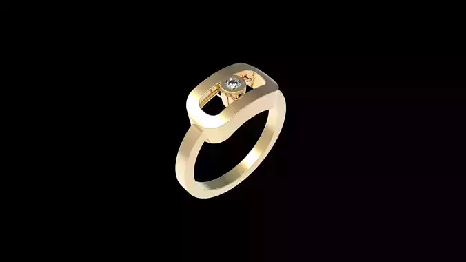  Ring With Moving Bazel  3D print model