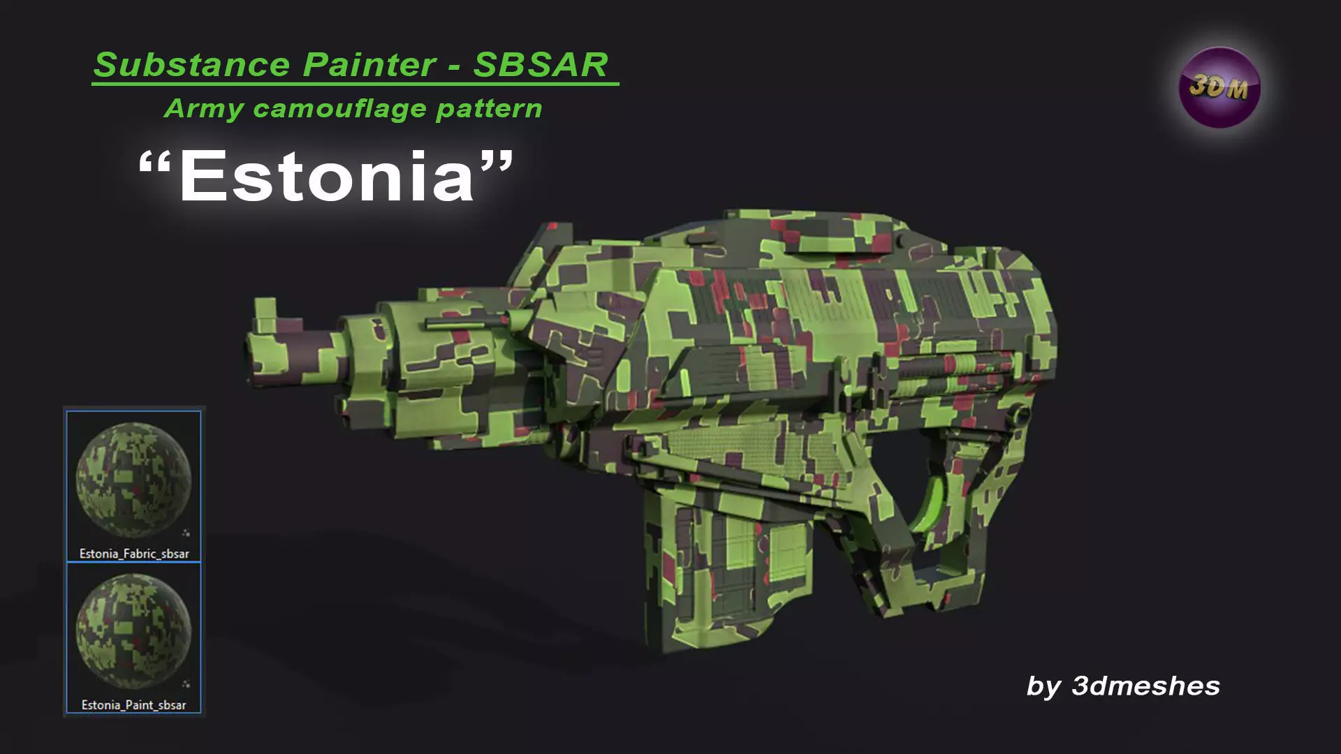 Estonia - Army Camouflage Pattern - SBSAR Material 3D model