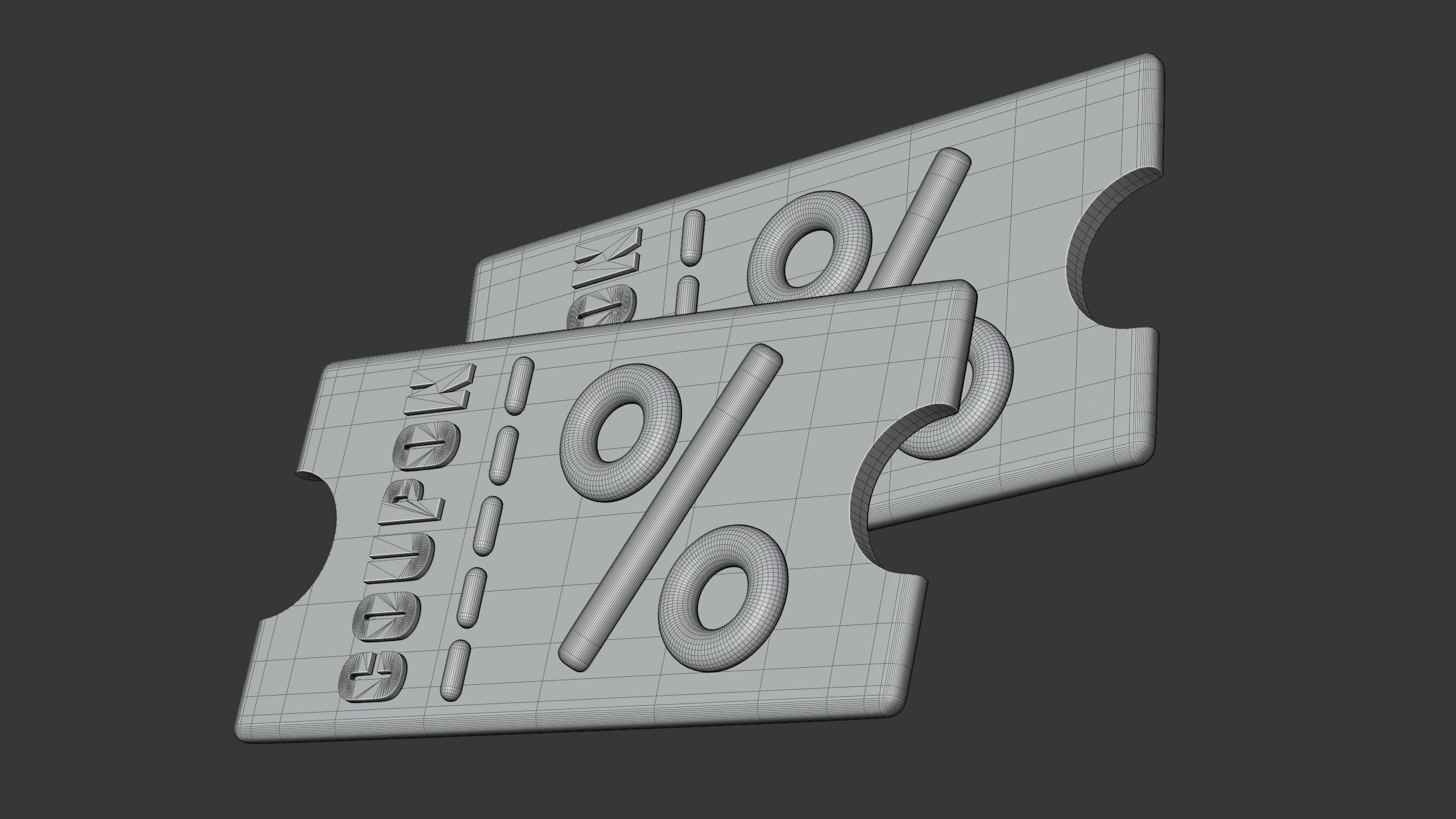 Discount Coupon Ticket 3D Icon 3D model_8