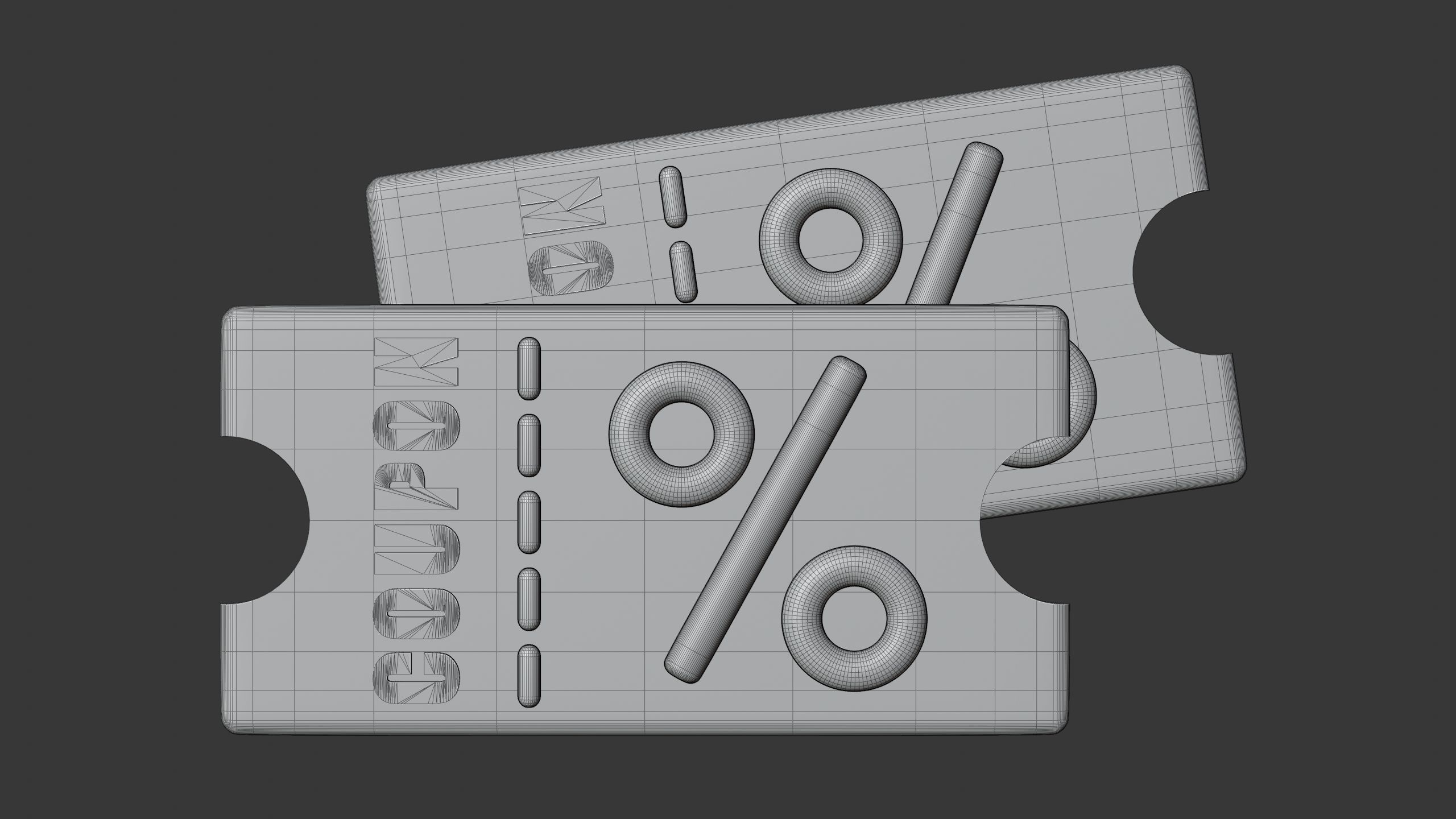 Discount Coupon Ticket 3D Icon 3D model_6