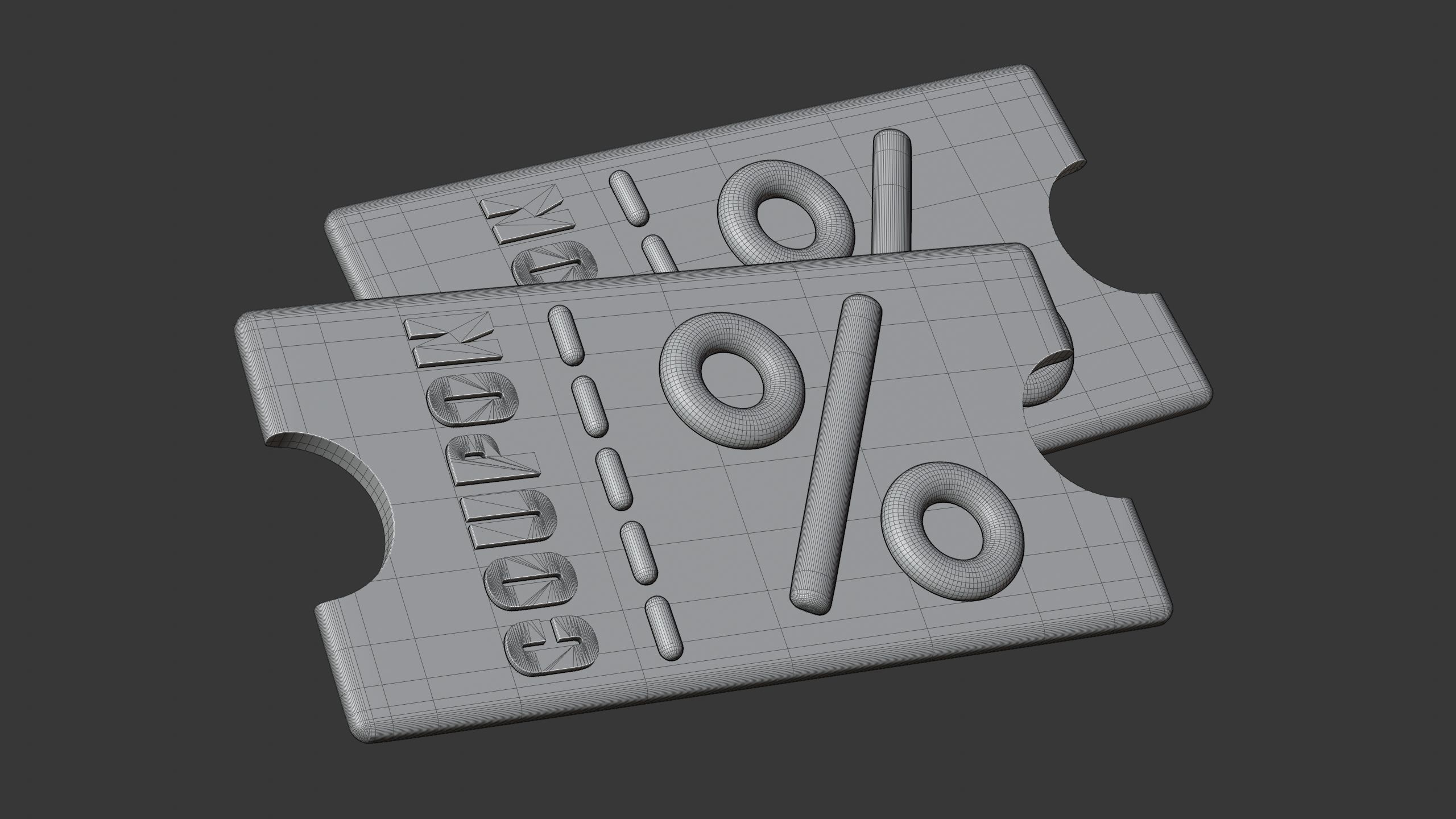 Discount Coupon Ticket 3D Icon 3D model_7