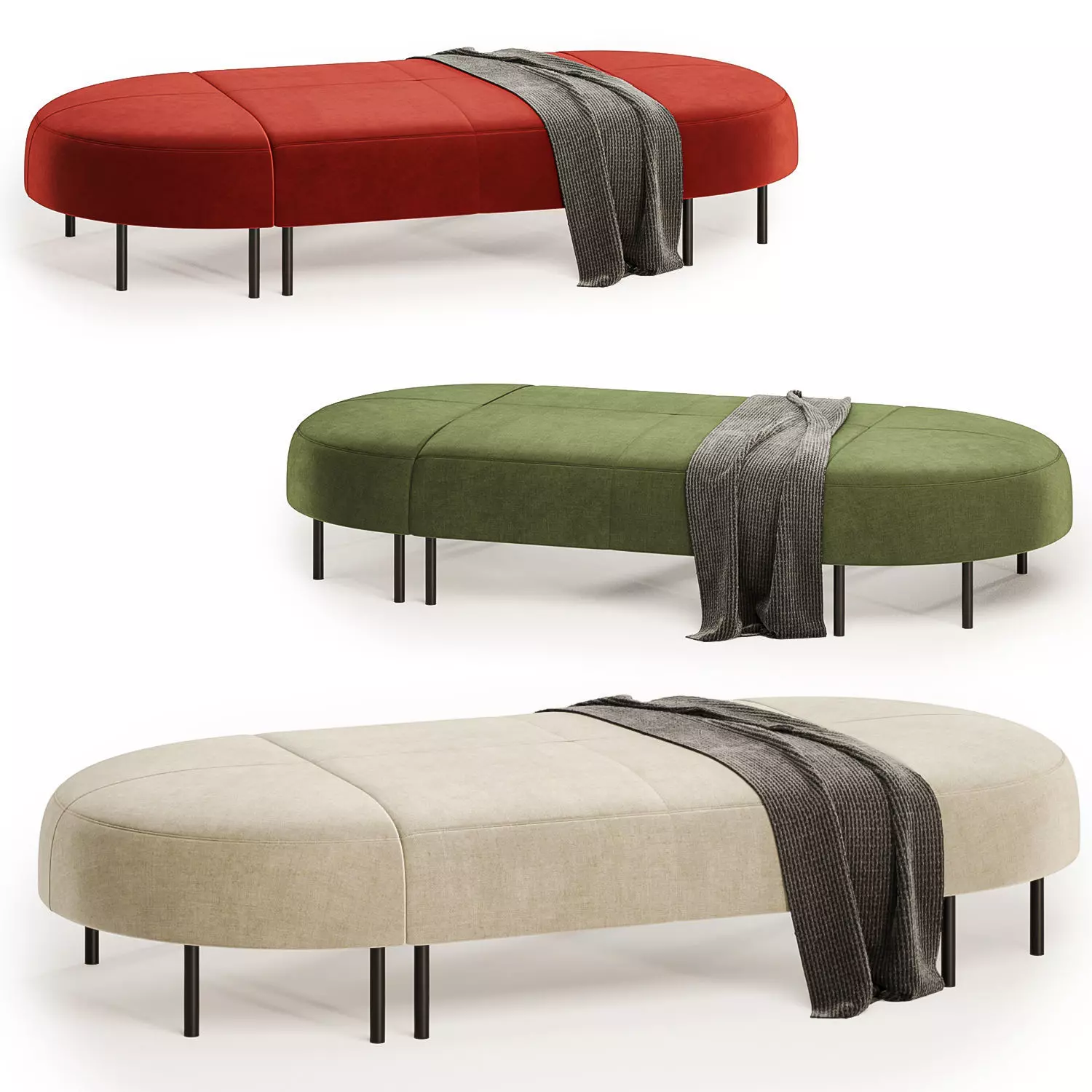 Bench VARIETY 8 seater 3D model_0