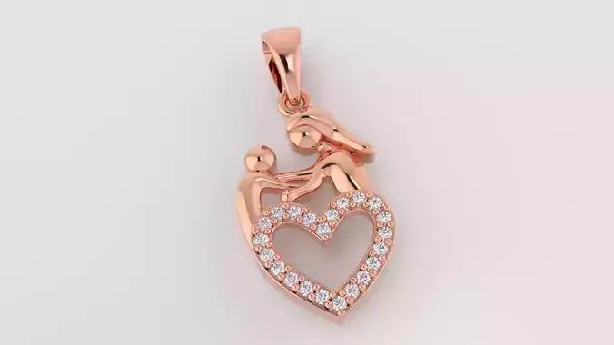 3dm and stl mother child pendant printable jewelry model