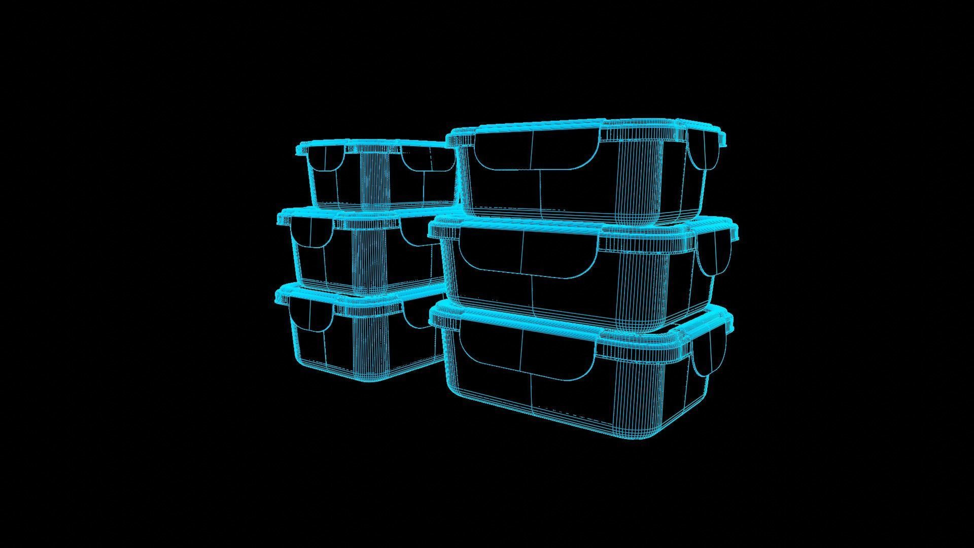 Food Storage Container Low-poly 3D model_8