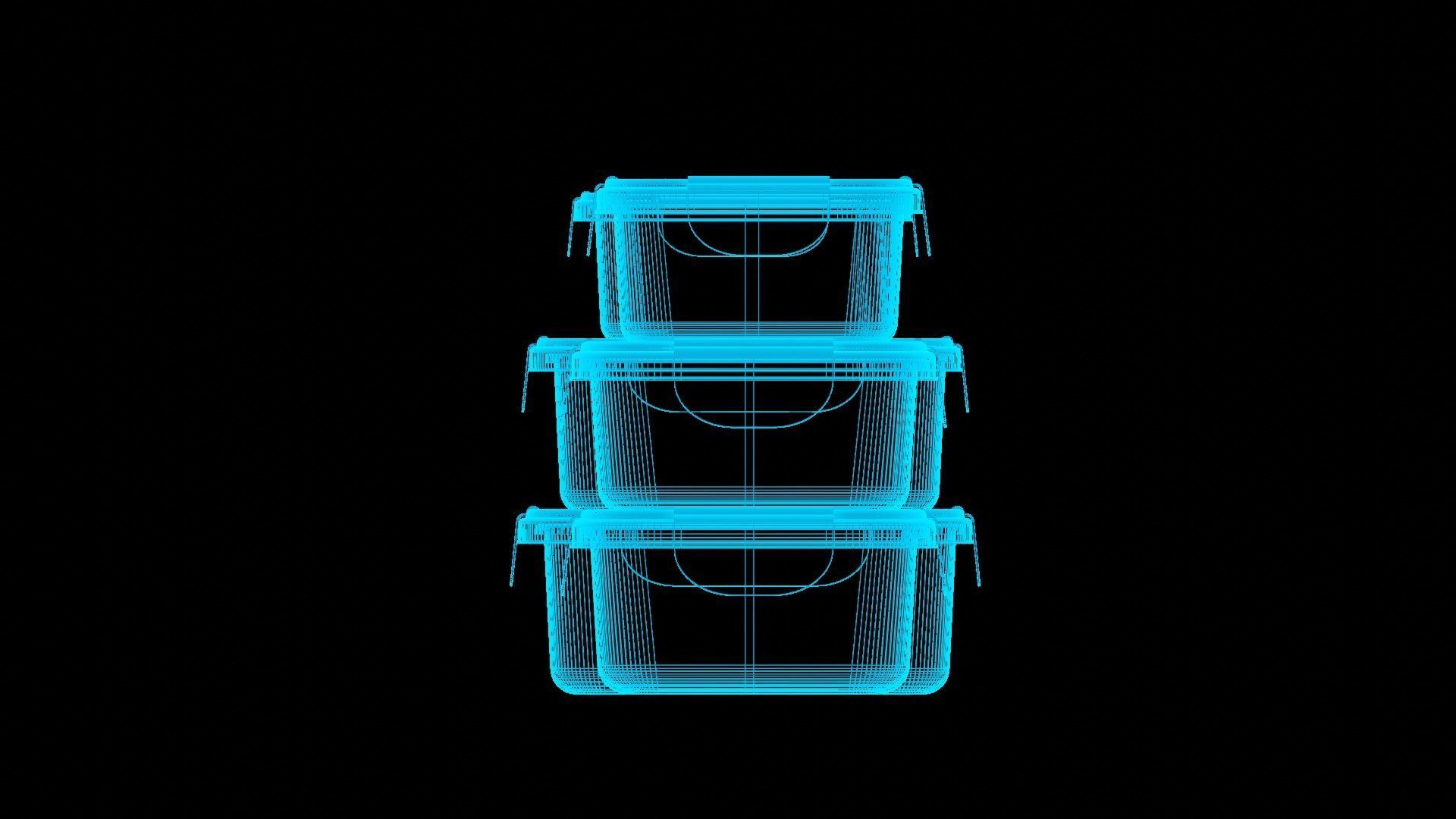 Food Storage Container Low-poly 3D model_5