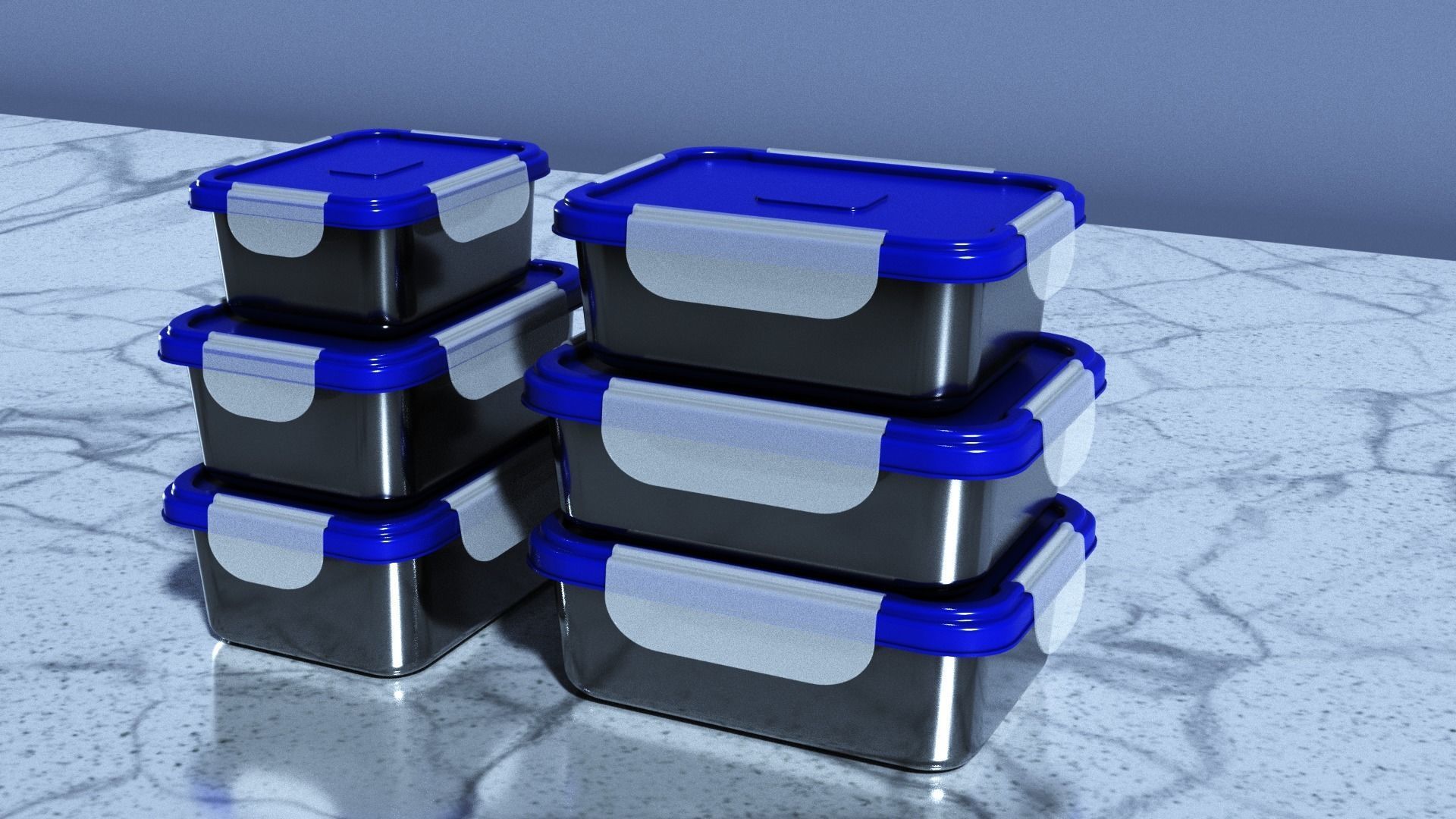 Food Storage Container Low-poly 3D model_3
