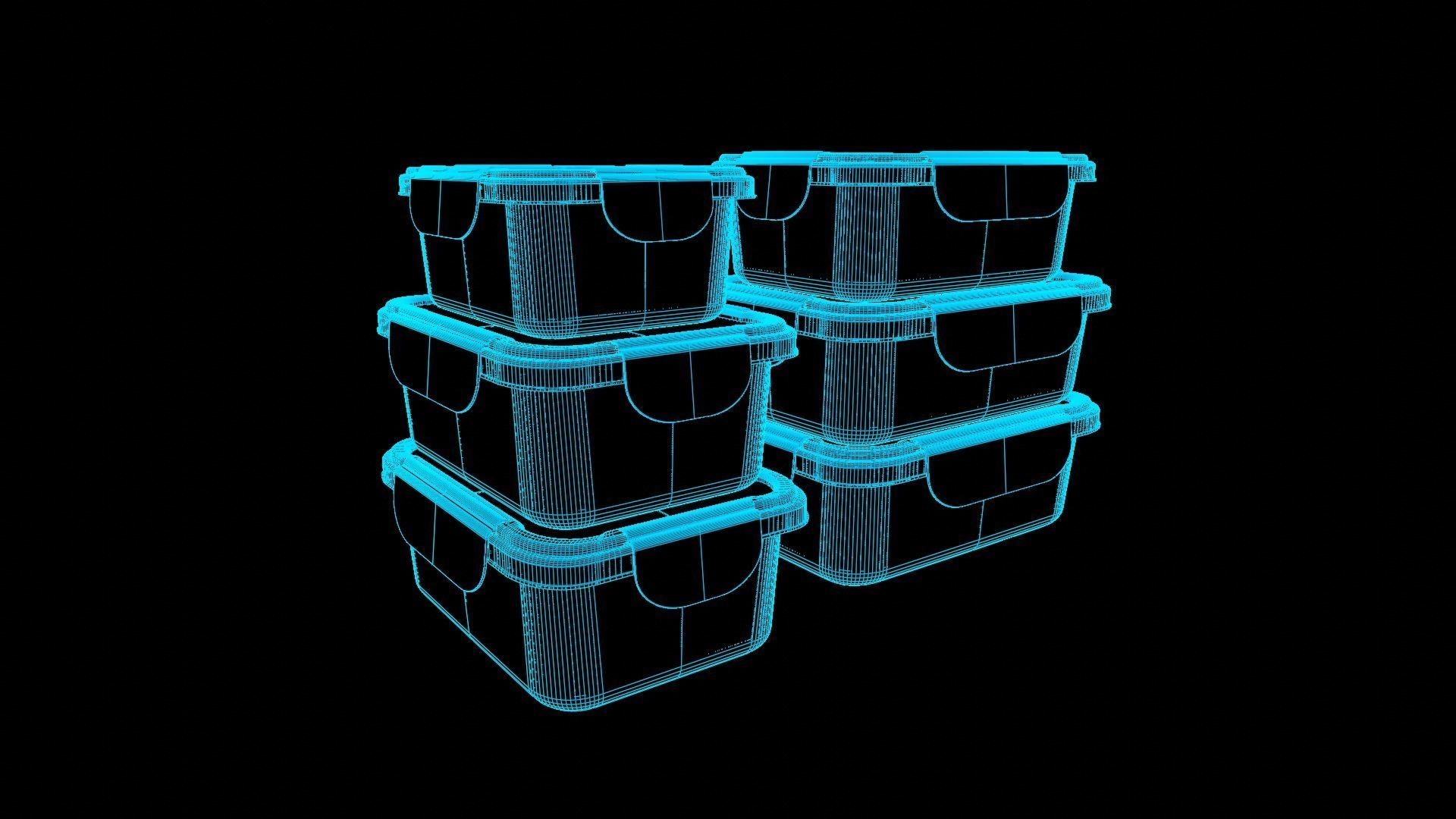 Food Storage Container Low-poly 3D model_7