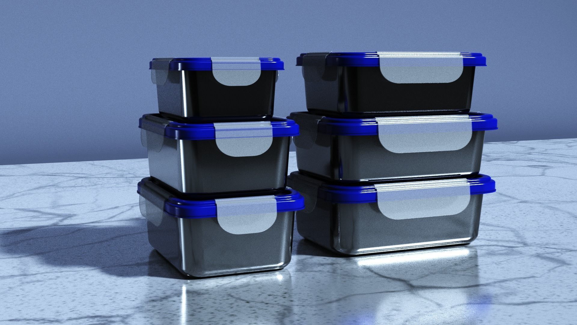 Food Storage Container Low-poly 3D model_1