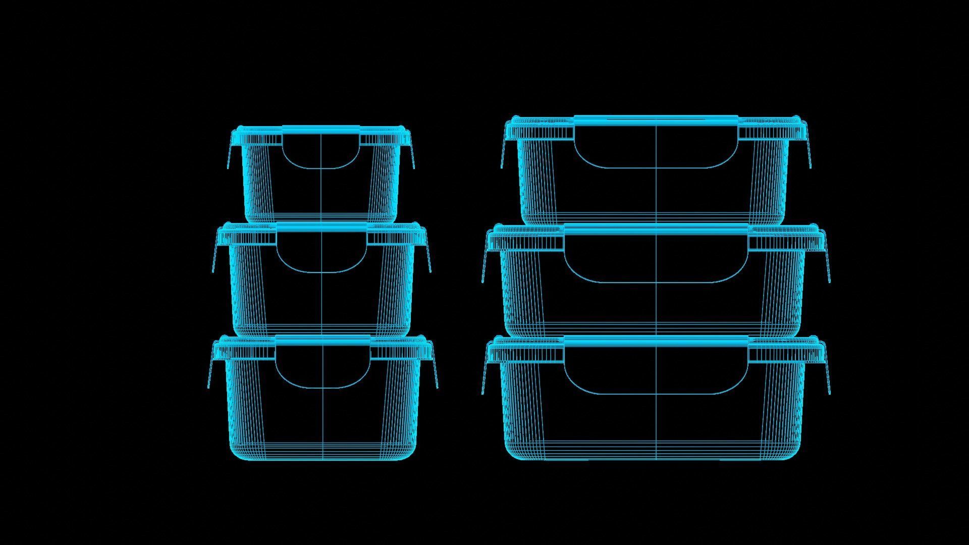 Food Storage Container Low-poly 3D model_4