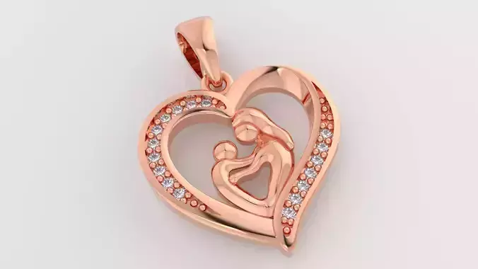 3dm and stl mother child pendant printable jewelry model