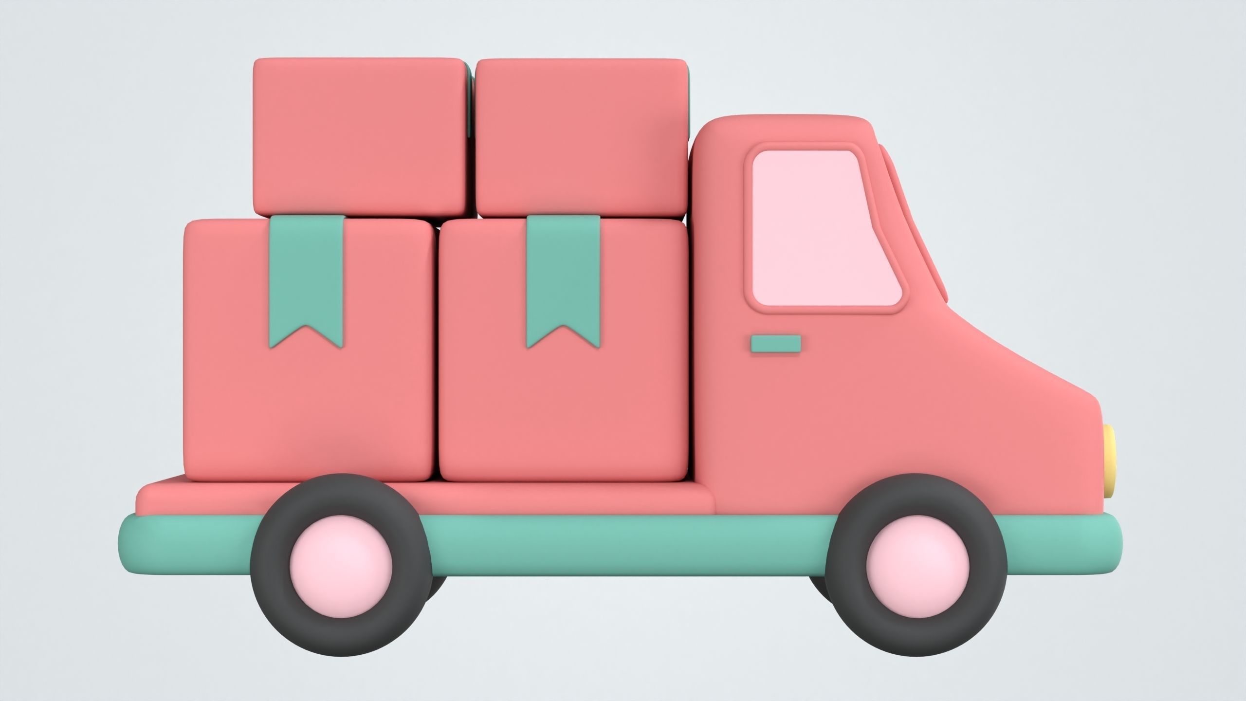 Delivery Truck 3D Icon 3D model_2