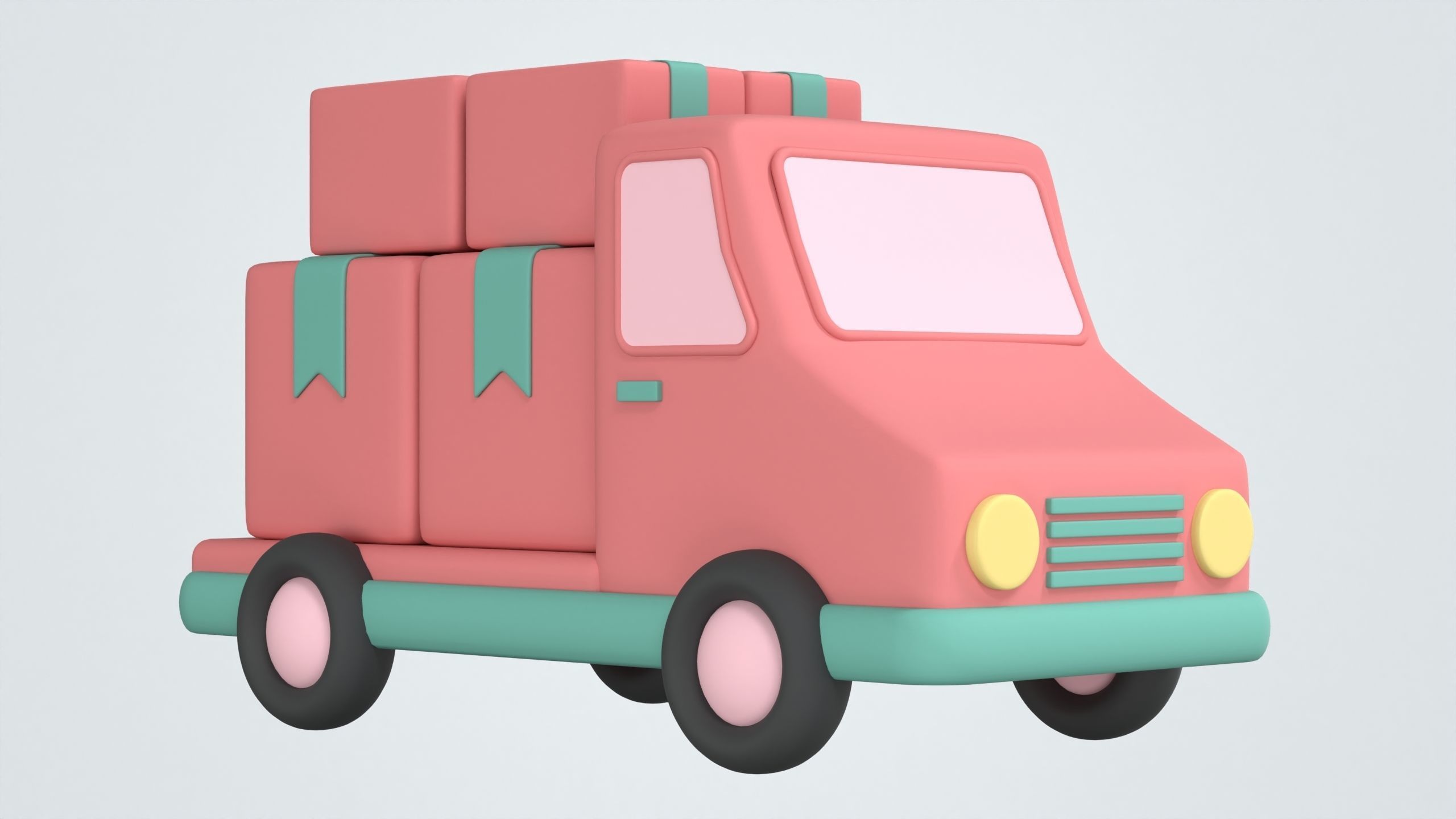 Delivery Truck 3D Icon 3D model_3